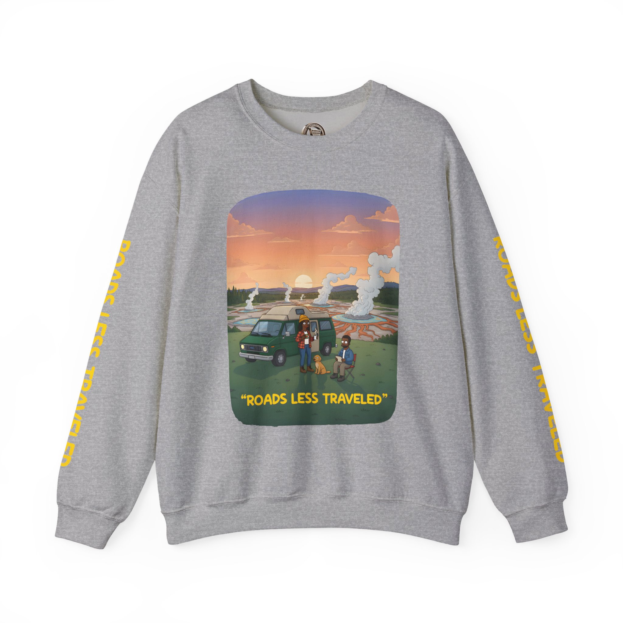 Unisex Heavy Blend™ Crewneck Sweatshirt — "Roads Less Traveled" Design Sitcom-Line
