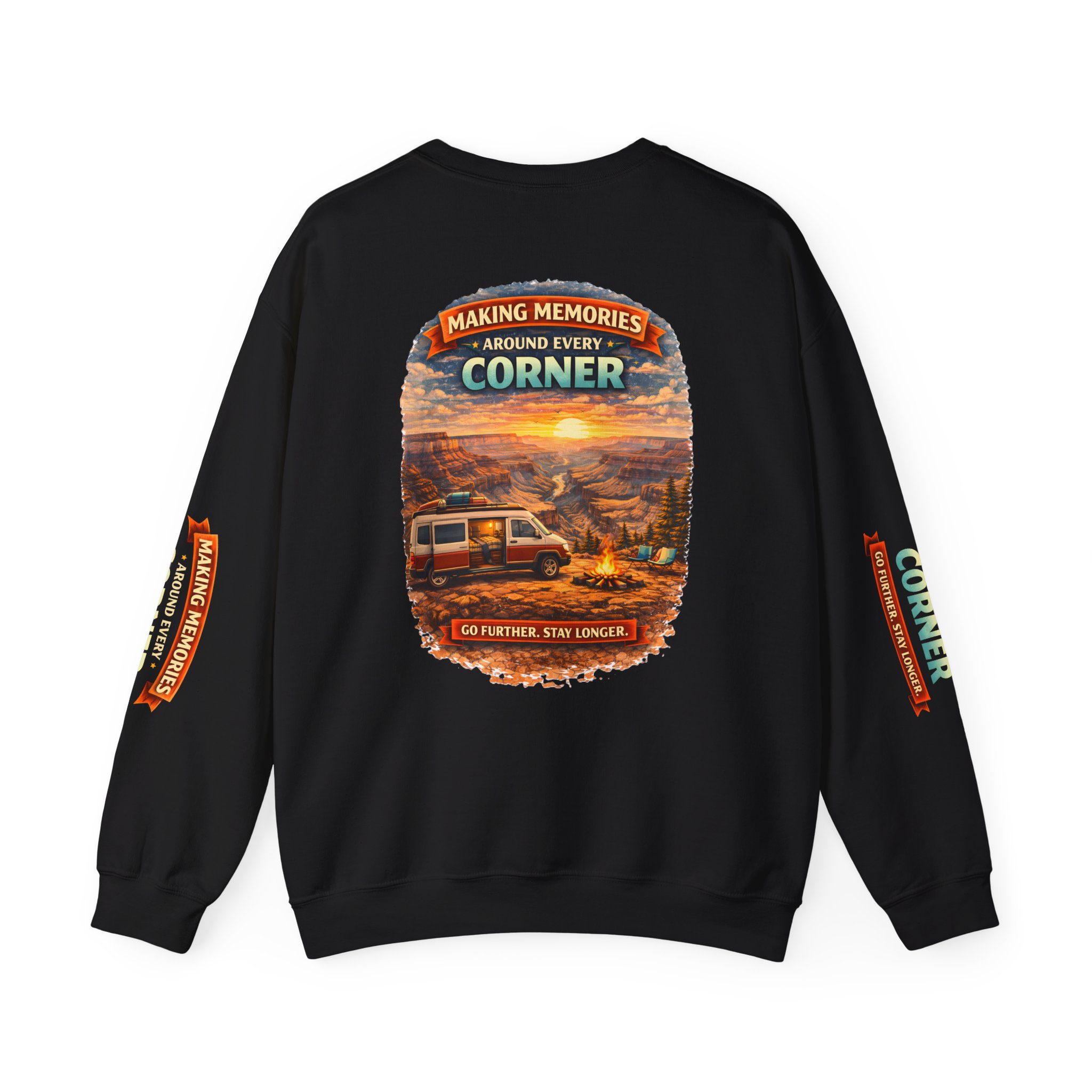 Unisex Heavy Blend™ Crewneck Sweatshirt — "Making Memories Around Every Corner" Design Scenic-Line