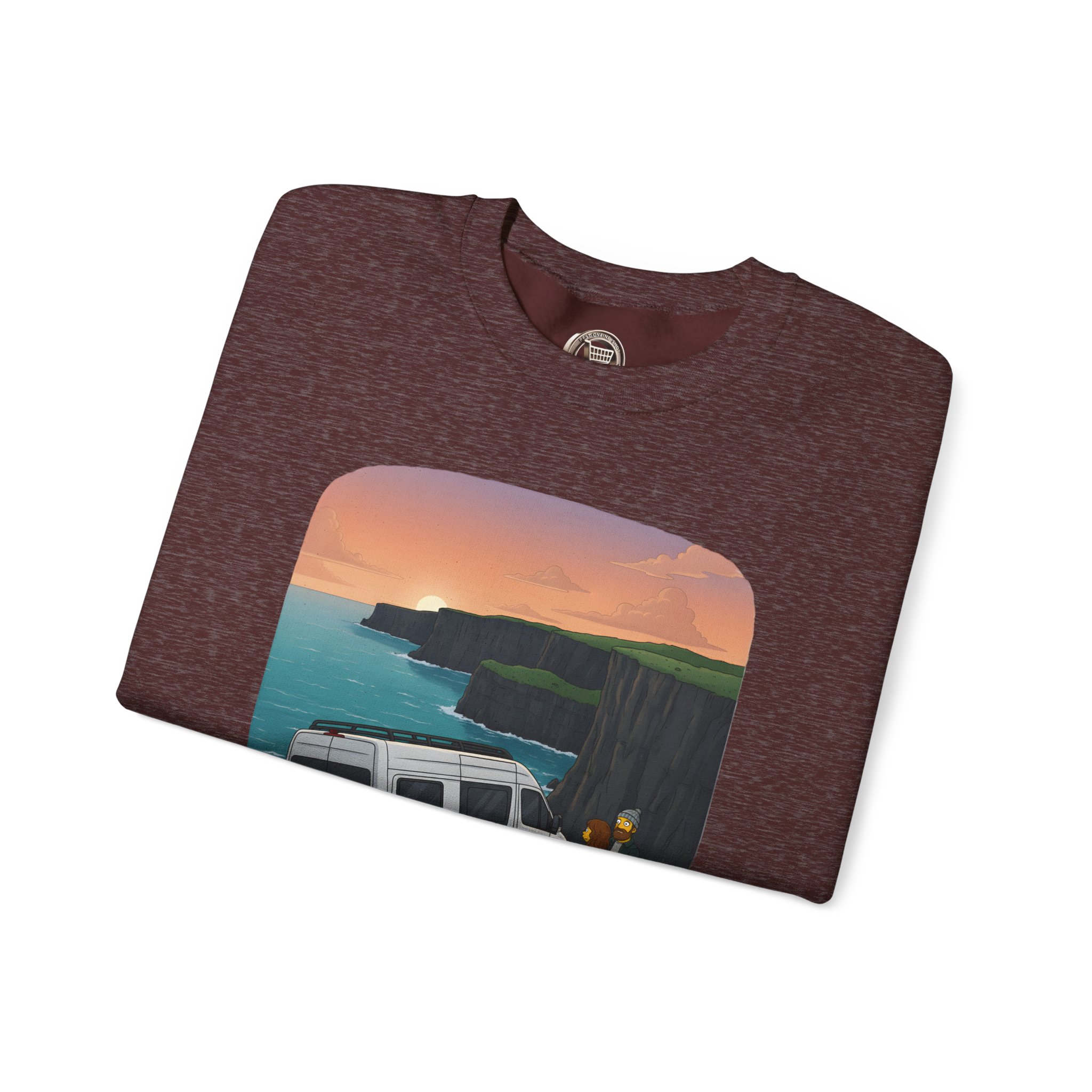 Unisex Heavy Blend™ Crewneck Sweatshirt — "Ocean Views-Adventures Awaits" Design Sitcom-Line