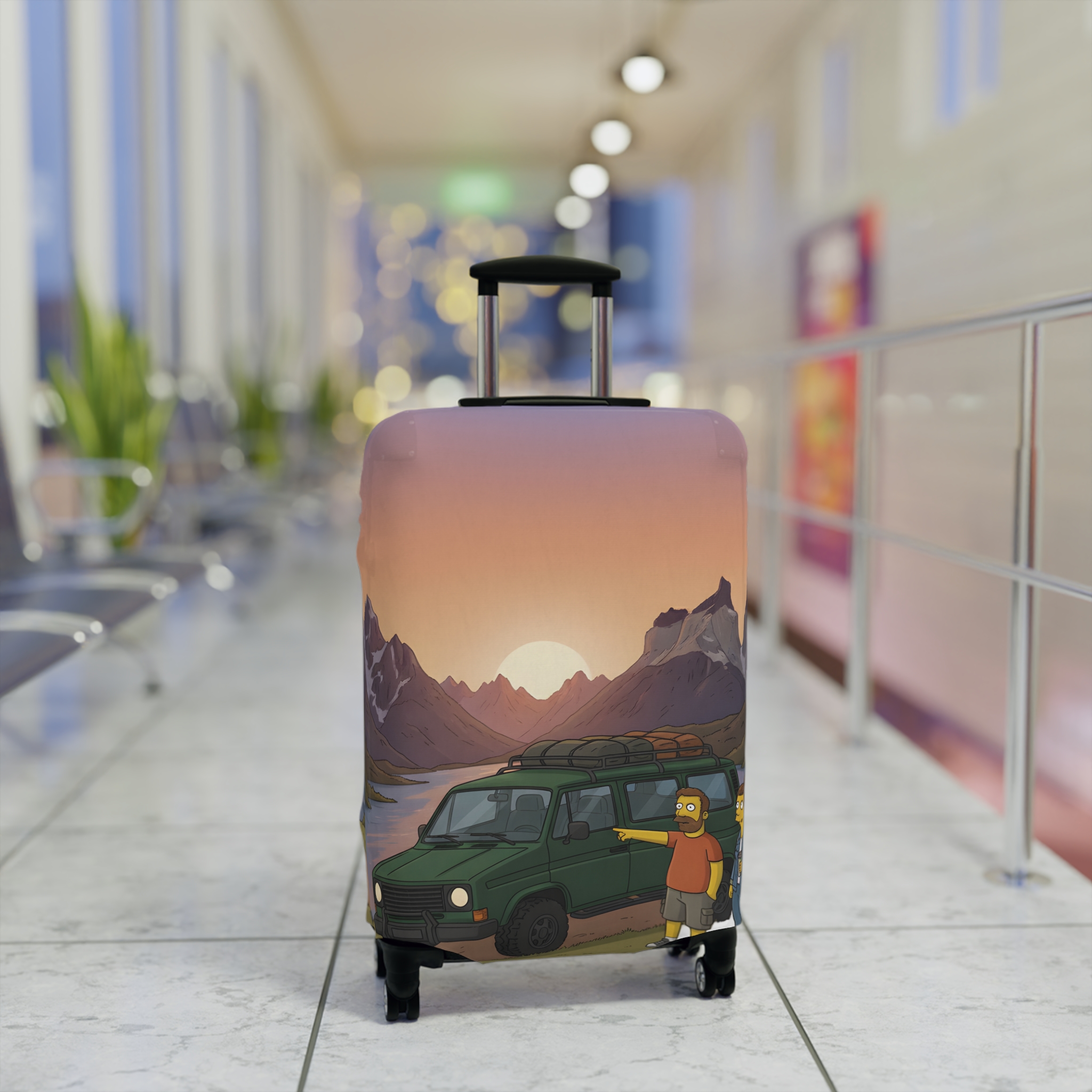 3207049097936420303_2048.jpeg Luggage Cover — Adventure Camper Sketch Travel Suitcase(Design Sitcom-Line)