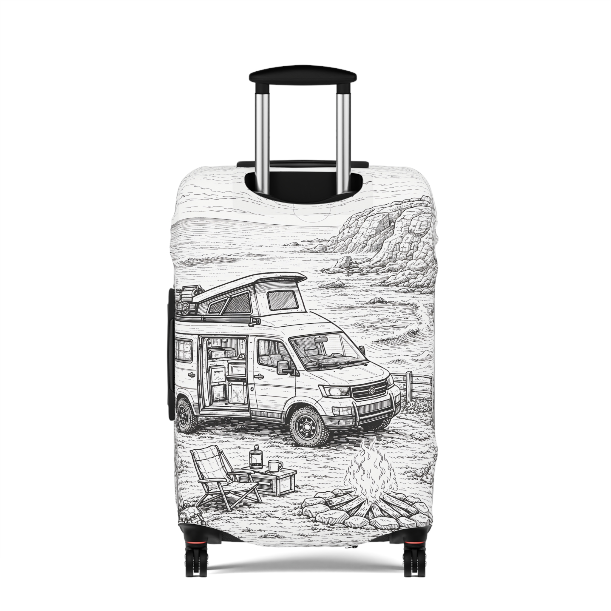3210784334739254295_2048.jpeg Luggage Cover — Adventure Camper Sketch Travel Suitcase