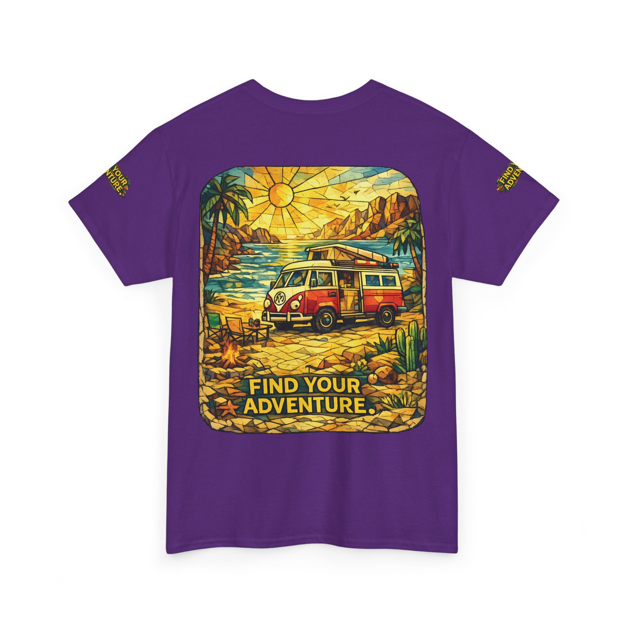 Unisex Heavy Cotton Tee — "Find Your Adventure" Design Cubic-Line