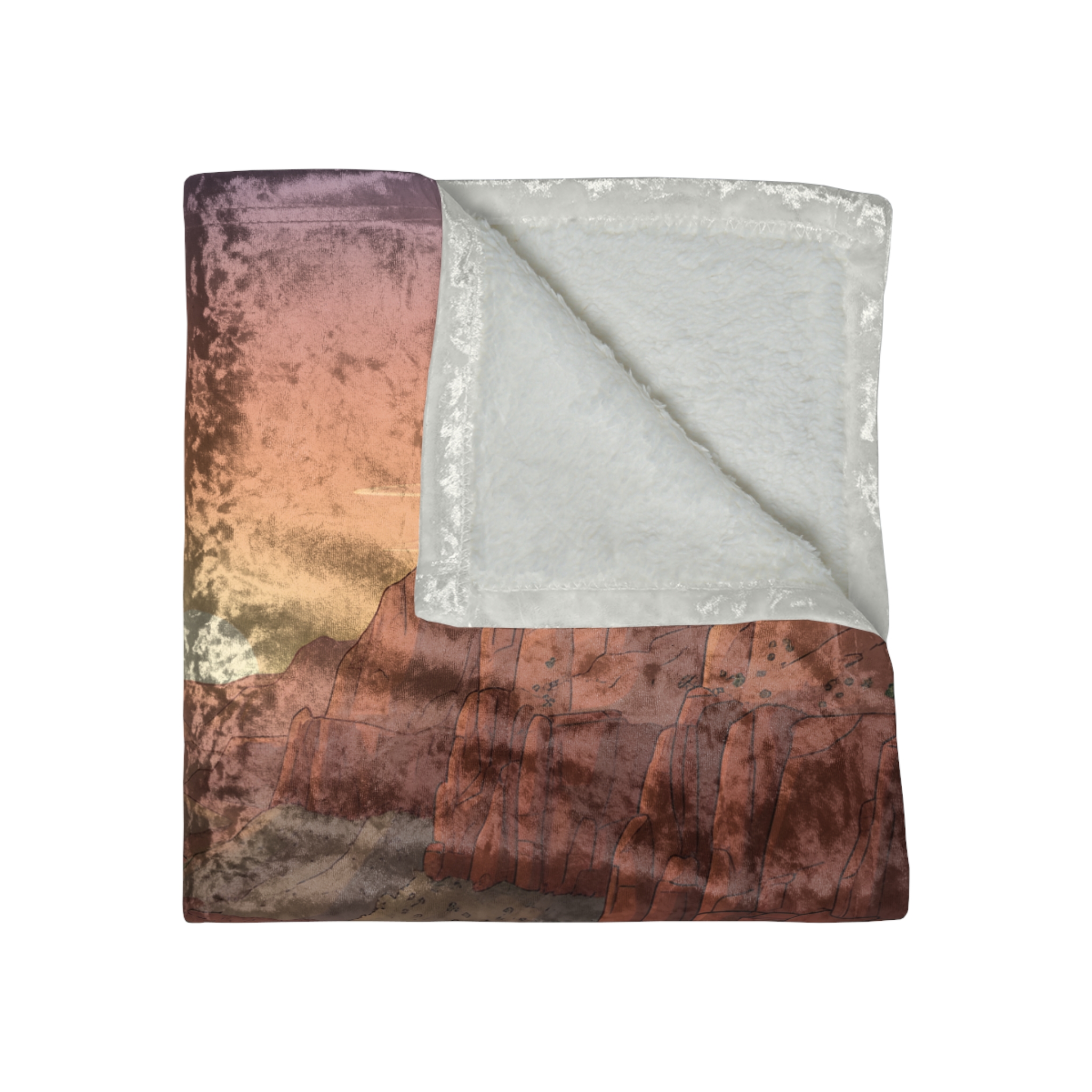 Crushed Velvet Blanket —"Home Is Where You Park It" Design Sitcom-Line (Campervan)