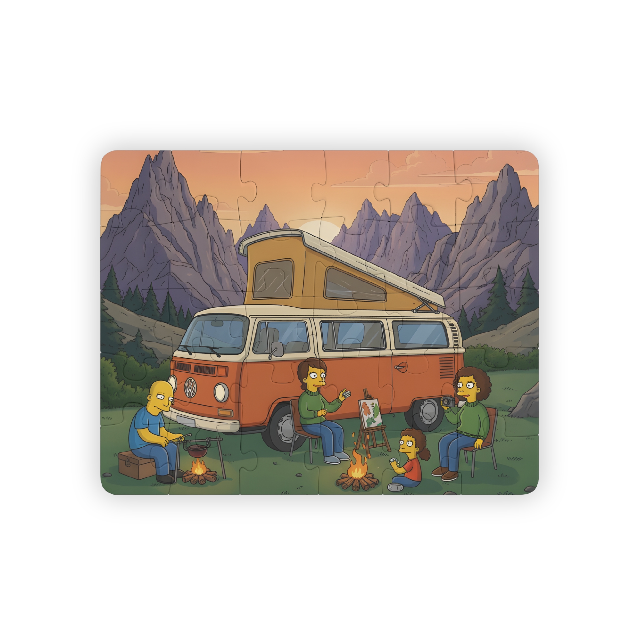 3216752478787976887_2048.jpeg Kids' 30‑Piece Camping Puzzle — Family Camping Van Sunset Scene