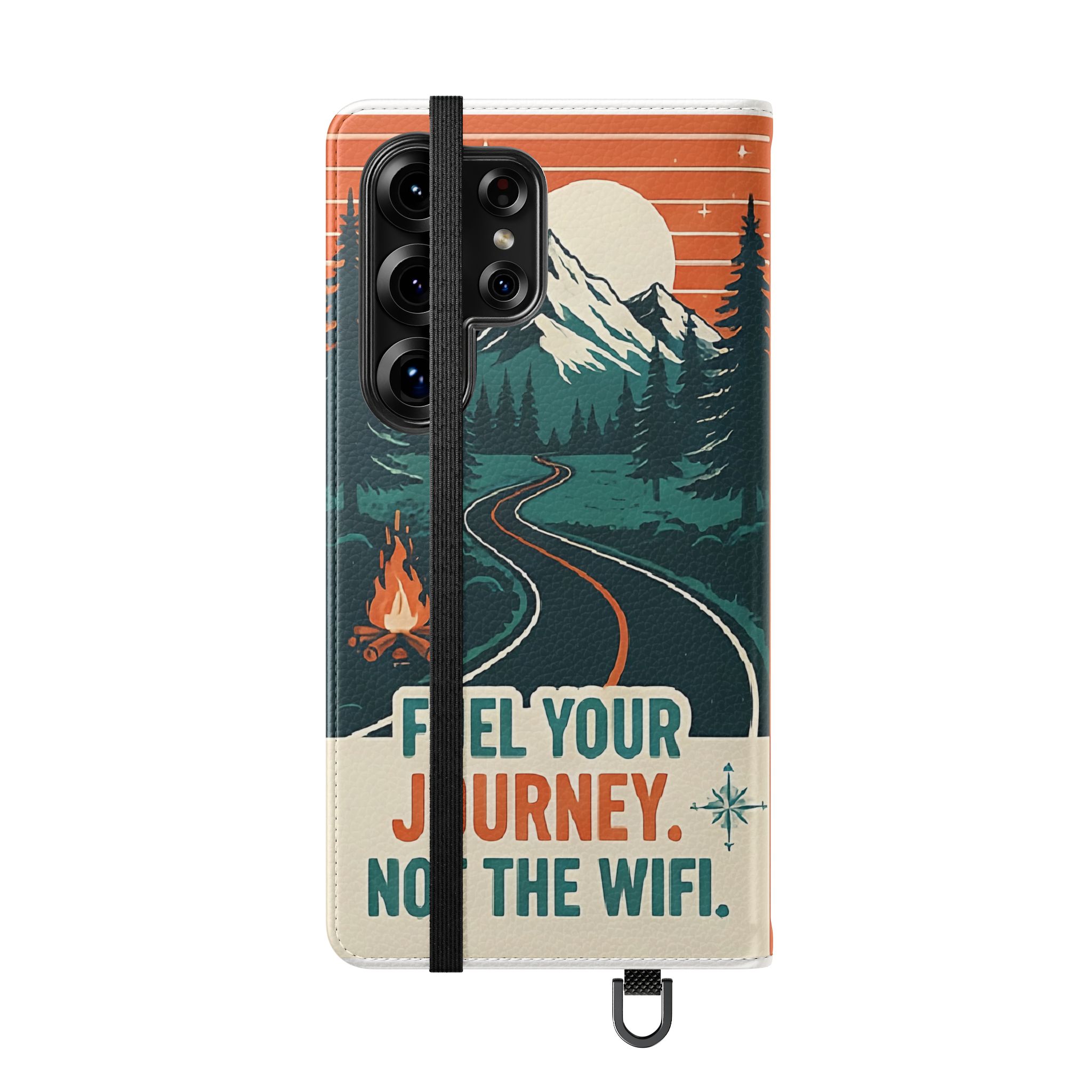 Flip Phone Case — "Adventure Awaits, Fuel Your Journey, Not the WiFi" Wallet Cover