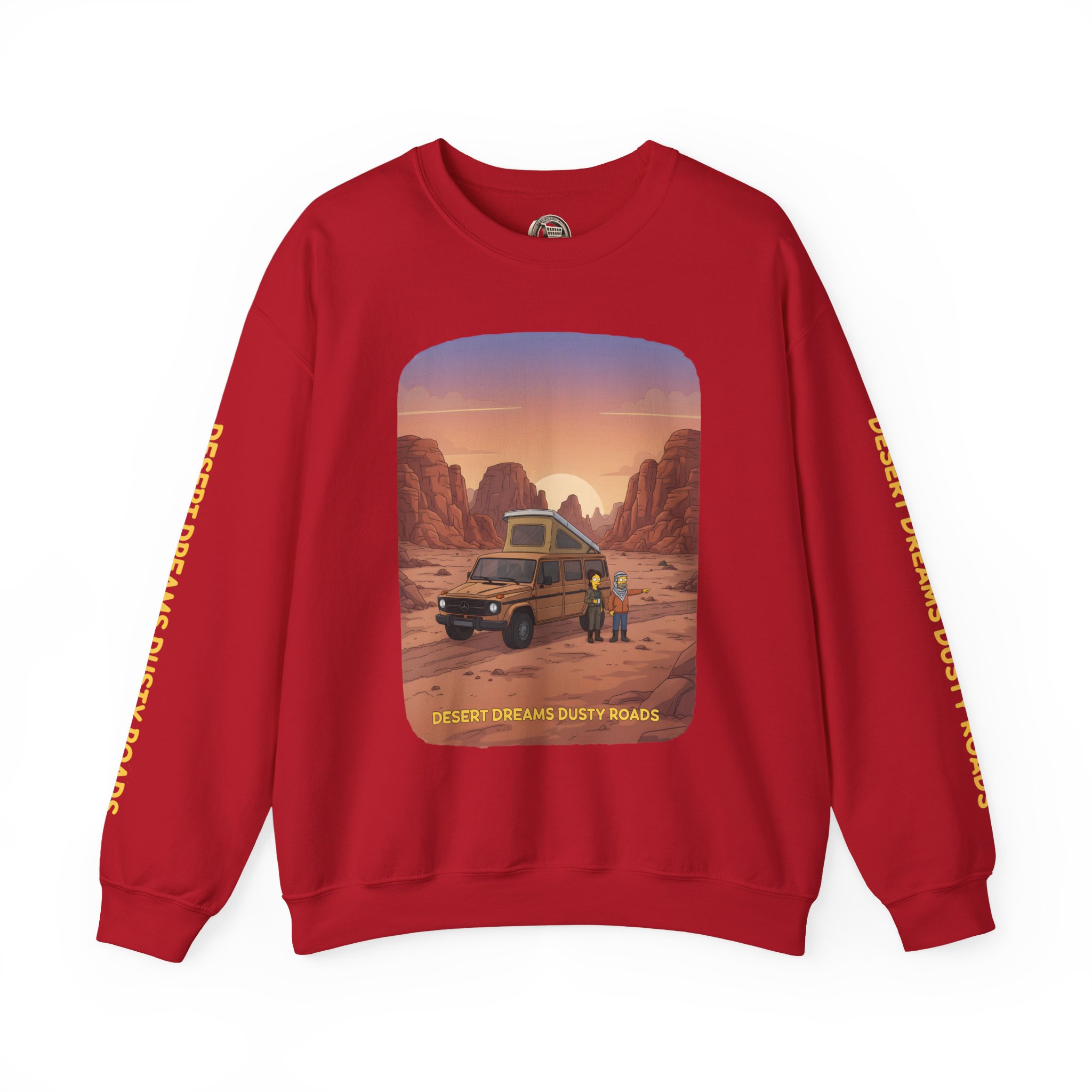 Unisex Heavy Blend™ Crewneck Sweatshirt — "Desert Dreams Dusty Roads" Design Sitcom-Line