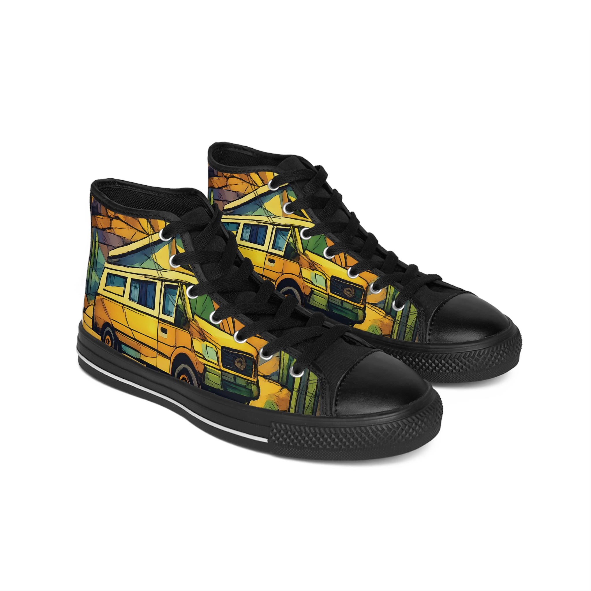 Women's Classic Sneakers – Rv Print (Cubic-Line)