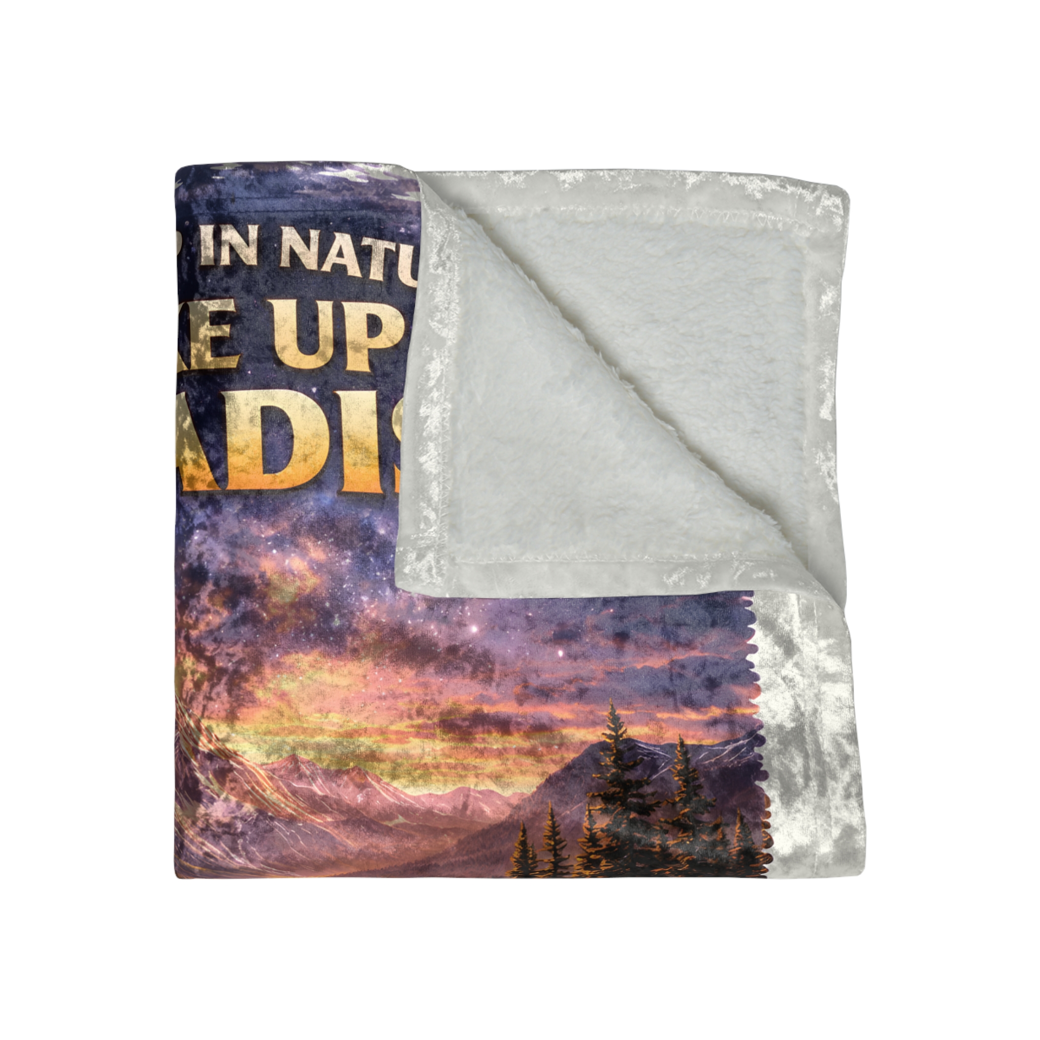 Crushed Velvet Blanket —"Go To Sleep Nature " Design Scenic-Line (Campervan)