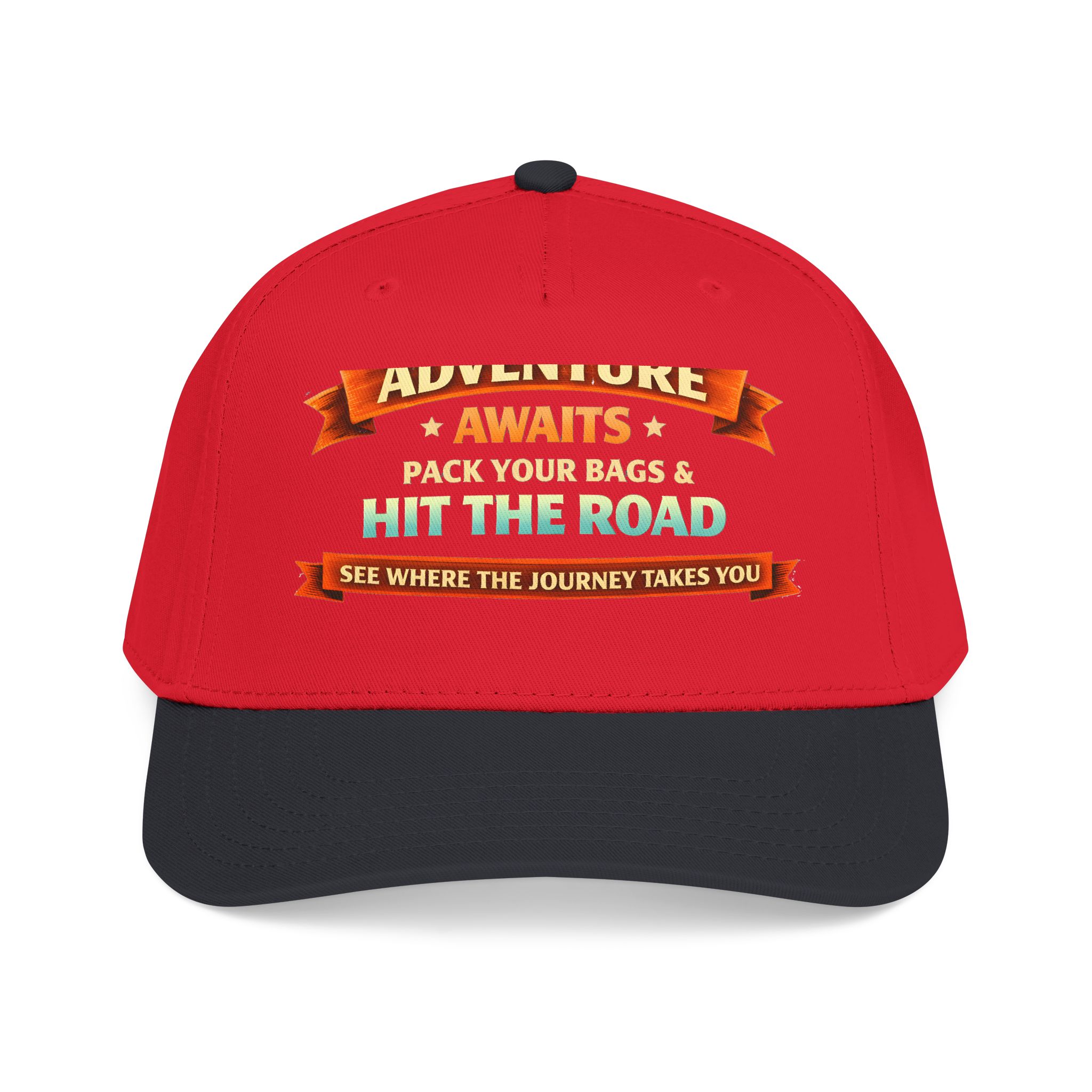 Baseball Cap - "Adventure Awaits-Pack Your Bags" Design Scenic-Line