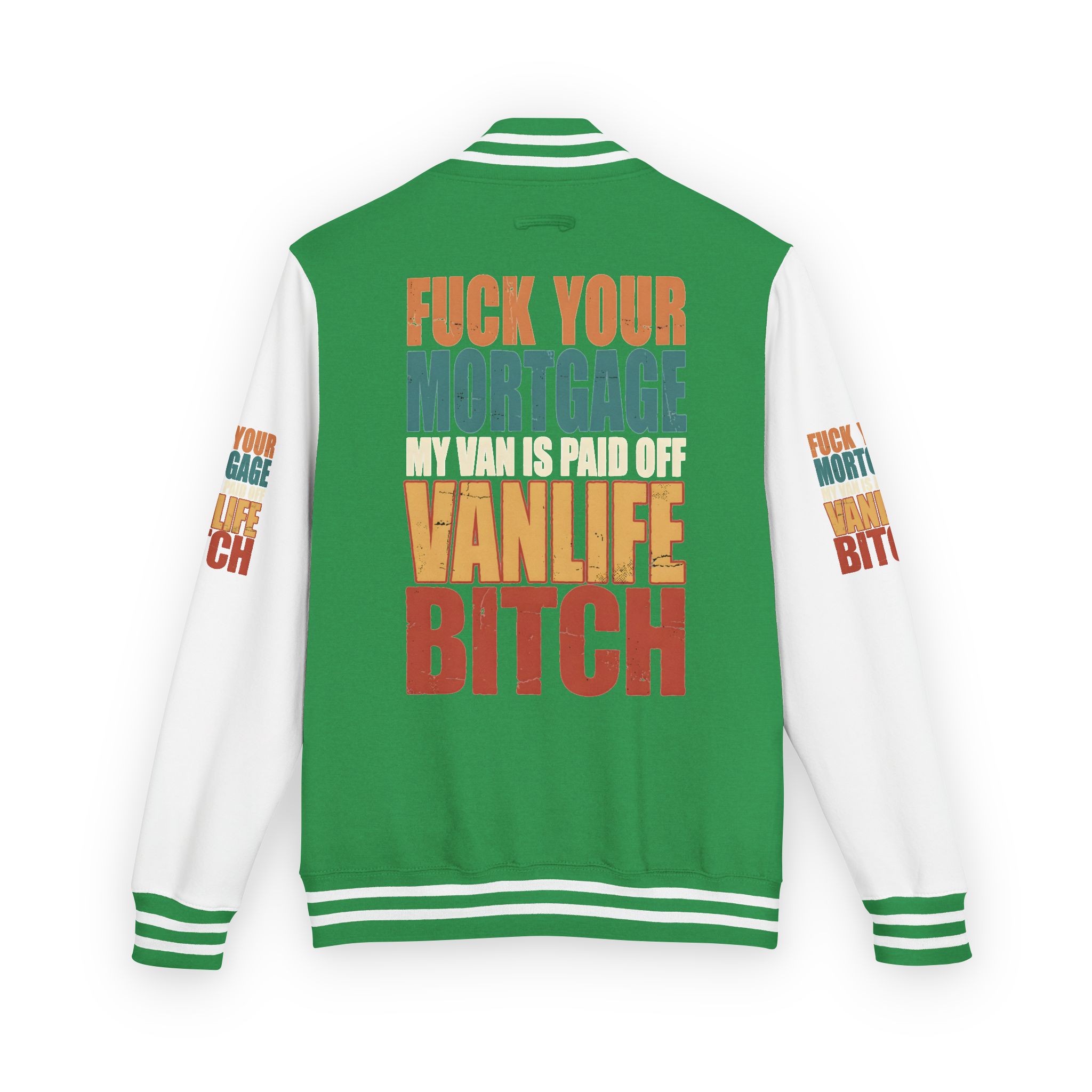 Unisex Heavyweight Letterman Jacket — "Fuck Your Mortgage" Design F**K-Line
