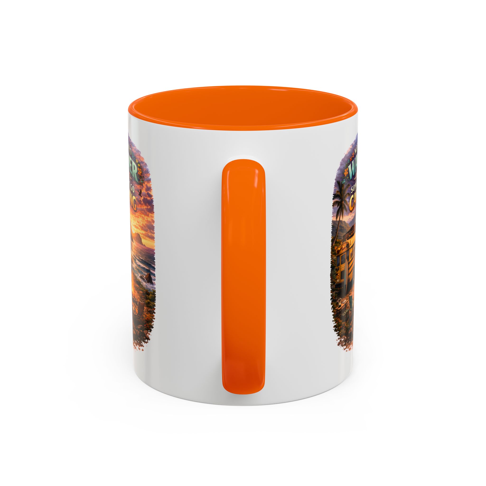 Accent Coffee Mug (11, 15oz) — "Not All Who Wander Are Lost" Design Scenic-Line