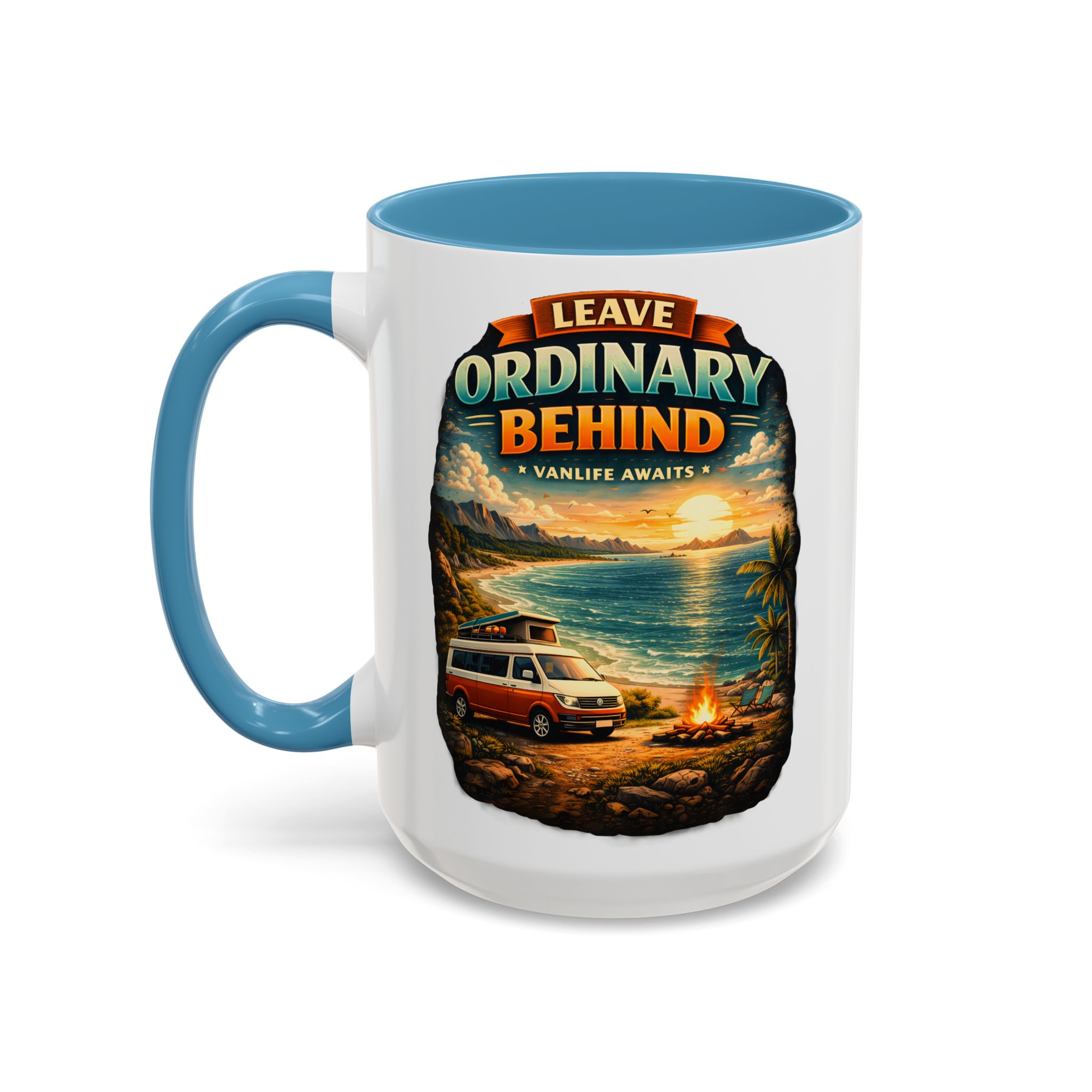 Accent Coffee Mug (11, 15oz) — "Leave Ordinary Behind" Design Scenic-Line