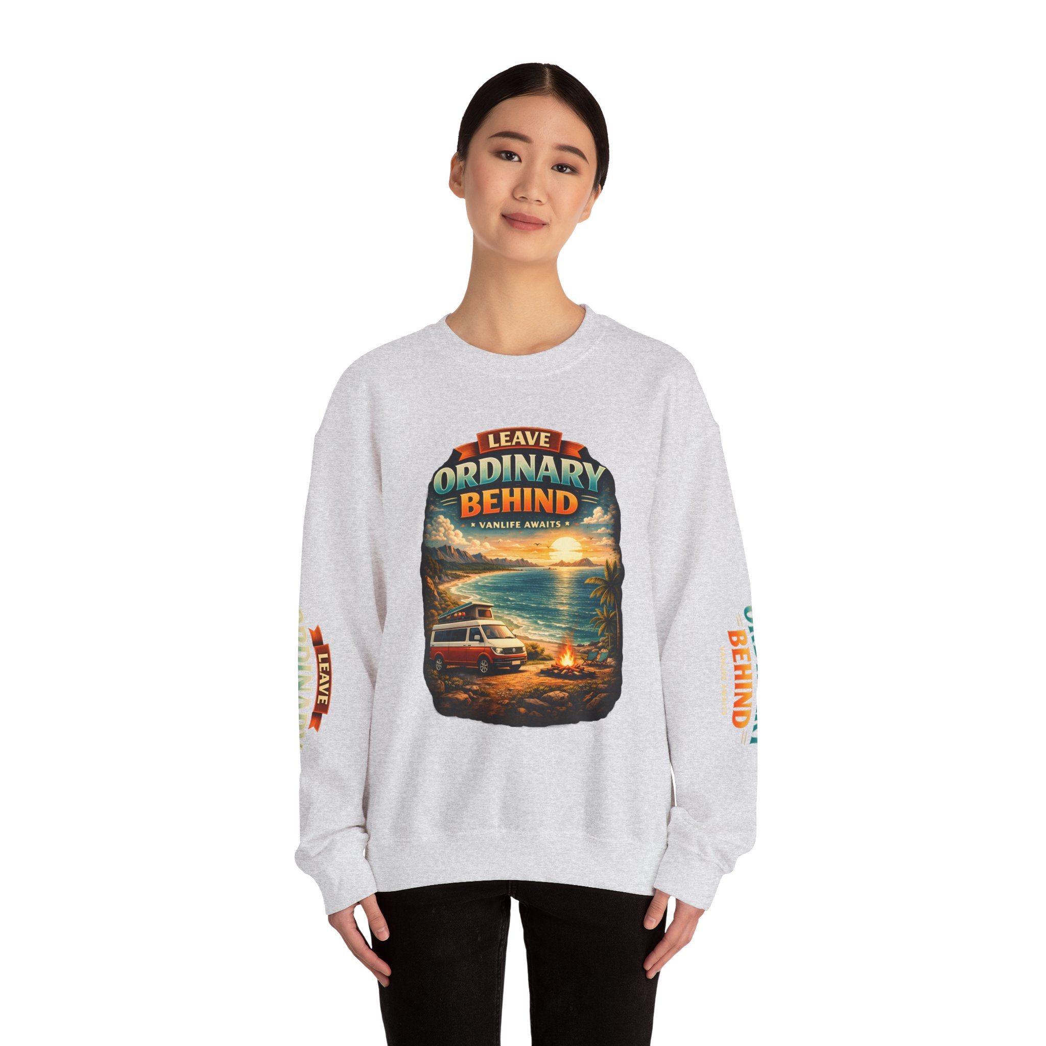 Unisex Heavy Blend™ Crewneck Sweatshirt — "Leave Ordinary Behind" Design Scenic-Line