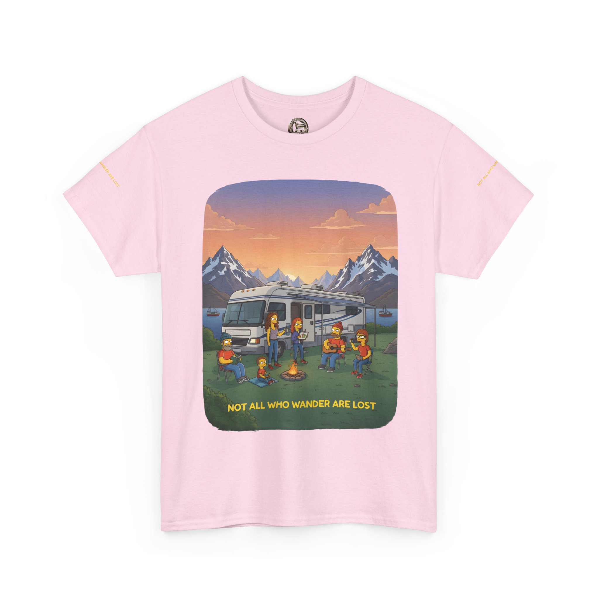 Unisex Heavy Cotton Tee — "Not All Who Wander Are Lost" Design Sitcom-Line