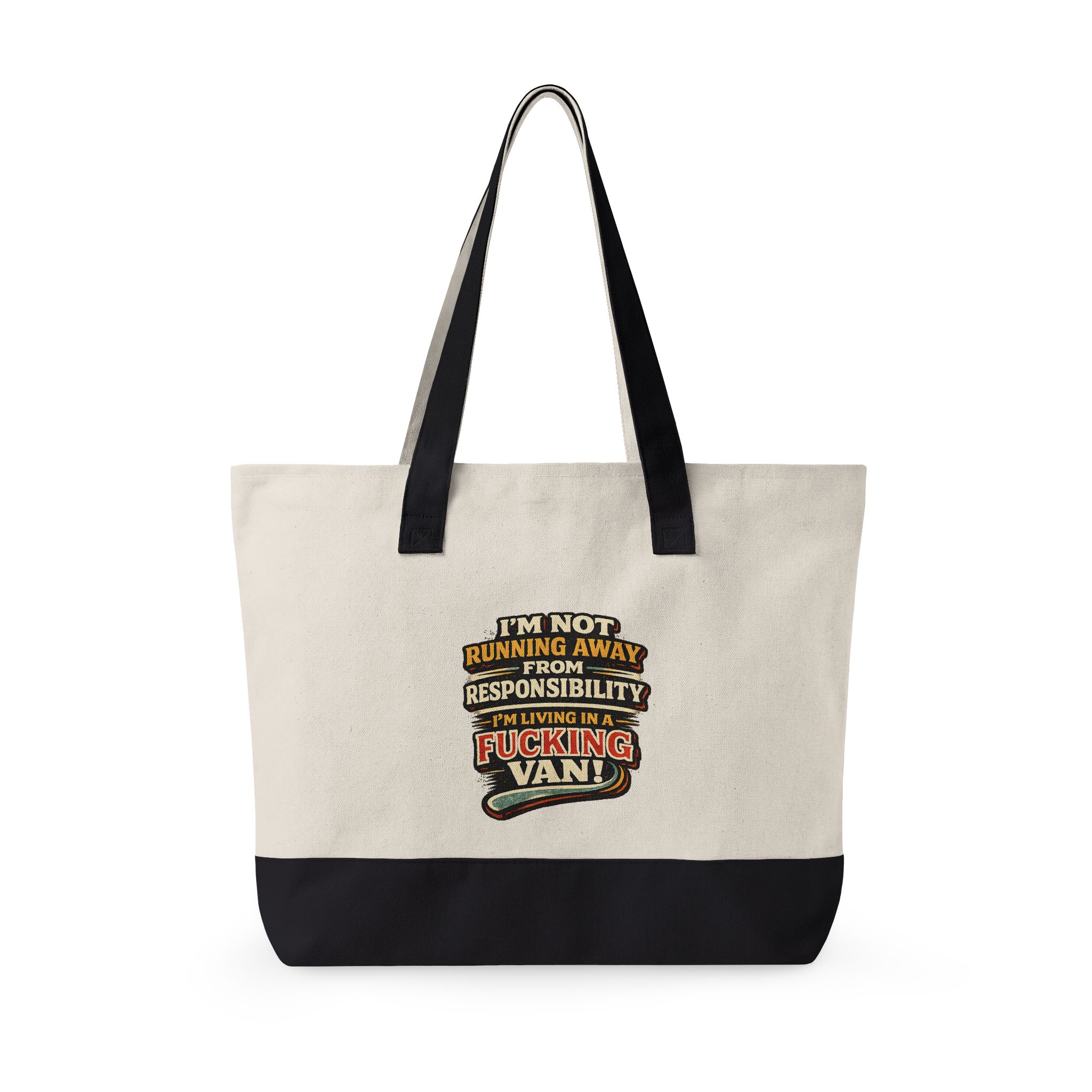 3268617500301661488_2048.jpeg Zippered Canvas Tote — "Im Not Running Away" (Design F**K-Line)