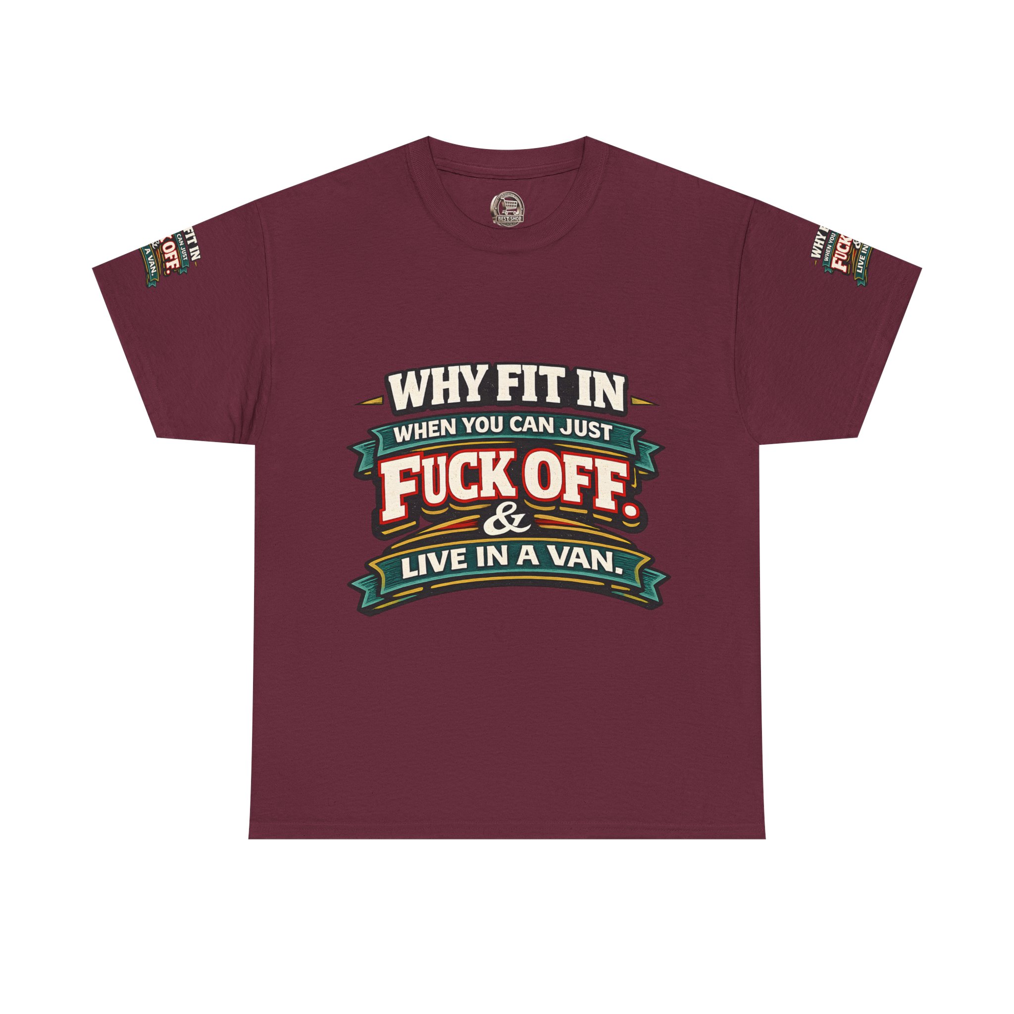 Unisex Heavy Cotton Tee — "Why Fit In" Design F**K-Line