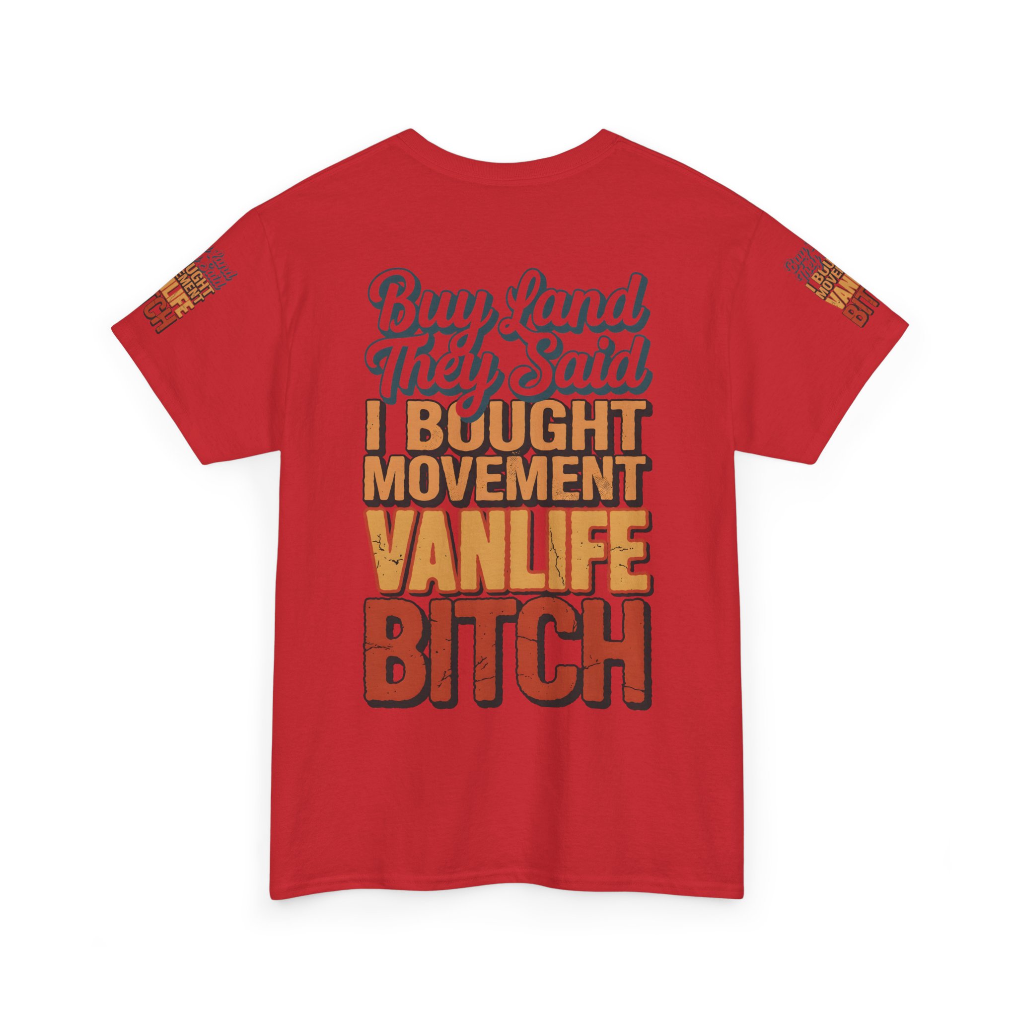 Unisex Heavy Cotton Tee — "Buy Land They Said" Design F**K-Line