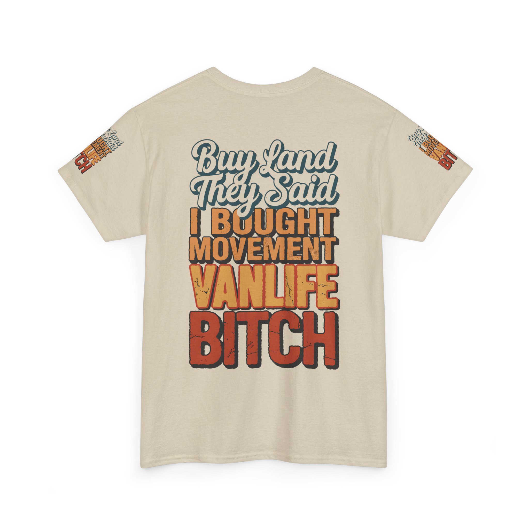 Unisex Heavy Cotton Tee — "Buy Land They Said" Design F**K-Line