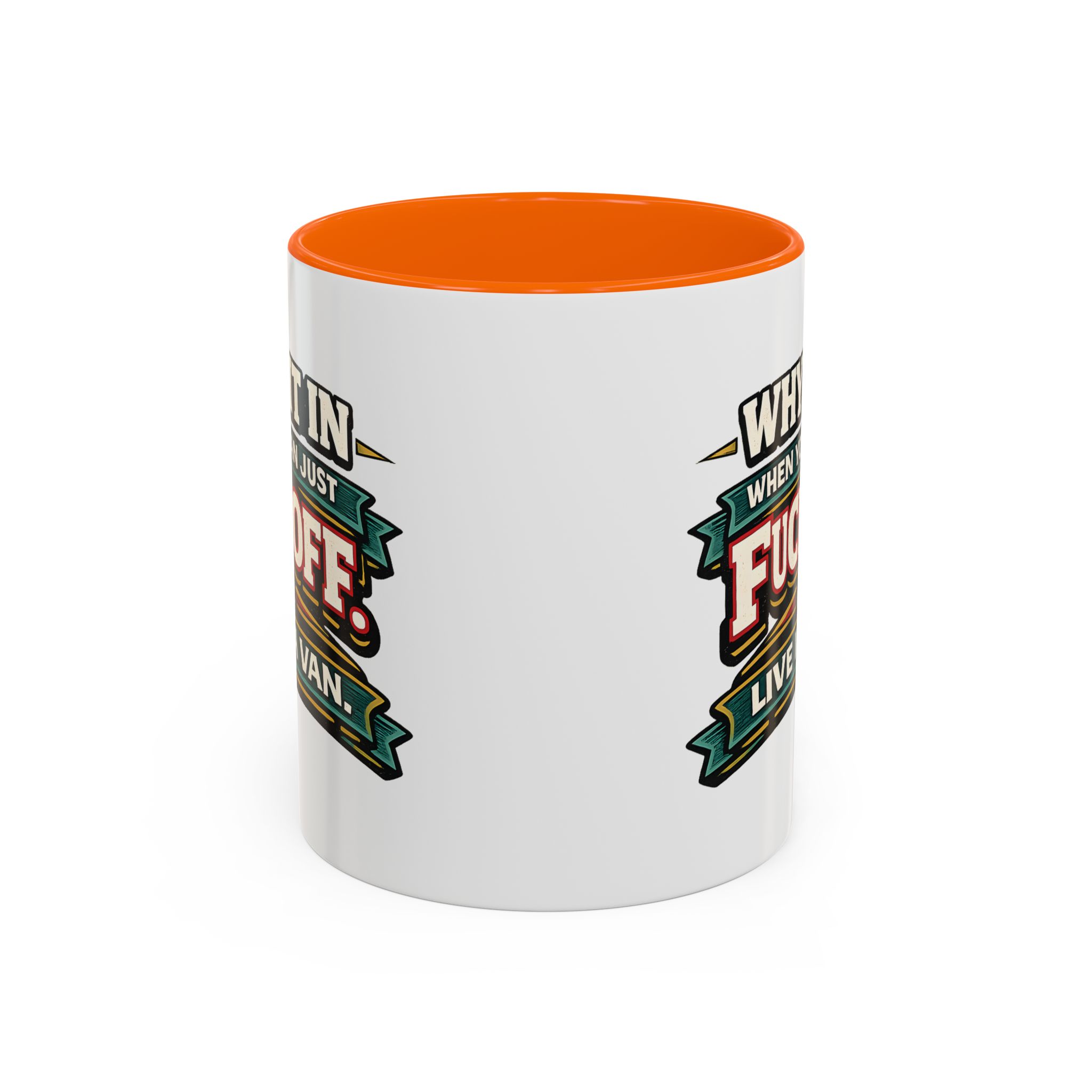 Accent Coffee Mug (11, 15oz) — "Why Fit In" Design F**K-Line