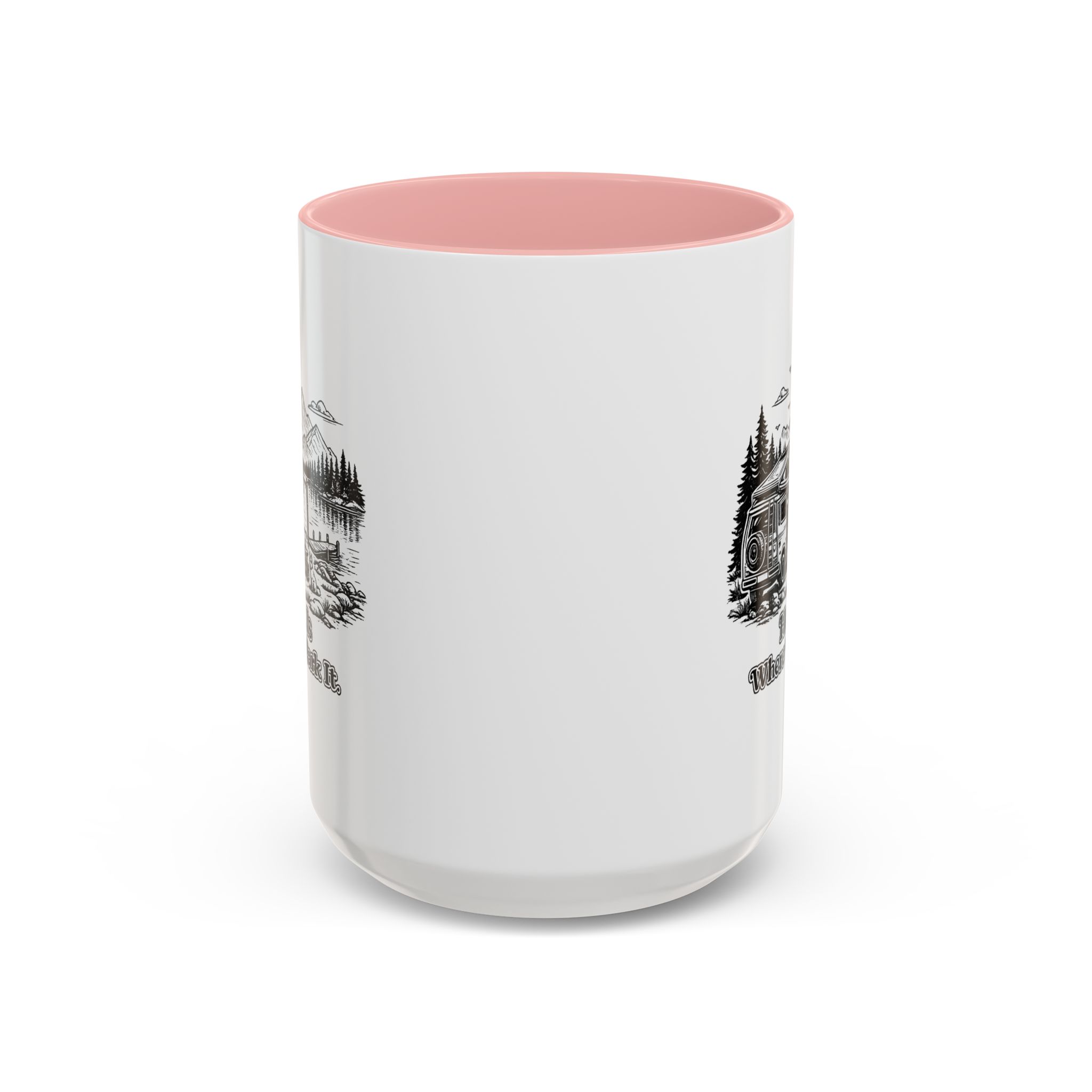 Accent Coffee Mug (11, 15oz) — "Home Is Where You Park It" Design Minimal-Line