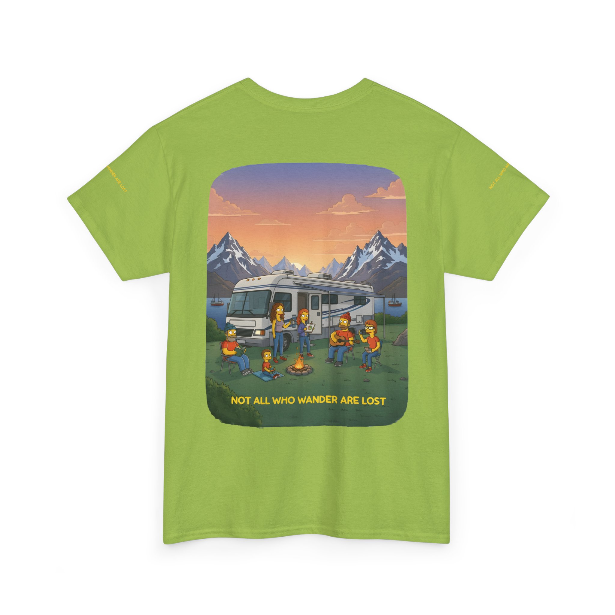 Unisex Heavy Cotton Tee — "Not All Who Wander Are Lost" Design Sitcom-Line