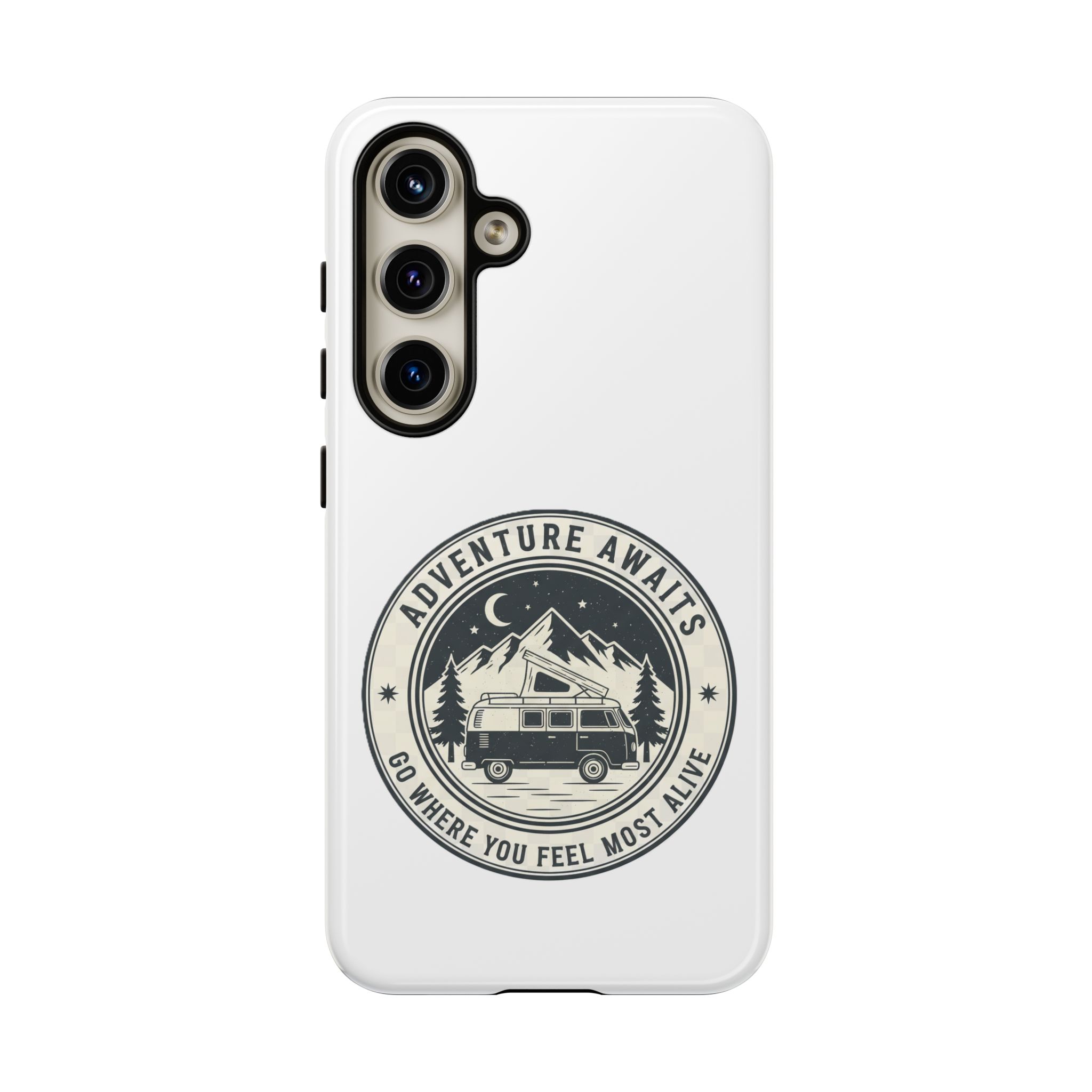 Phone Case — "Adventure Awaits-Go Where You Feel Most Alive" Camper Van Design