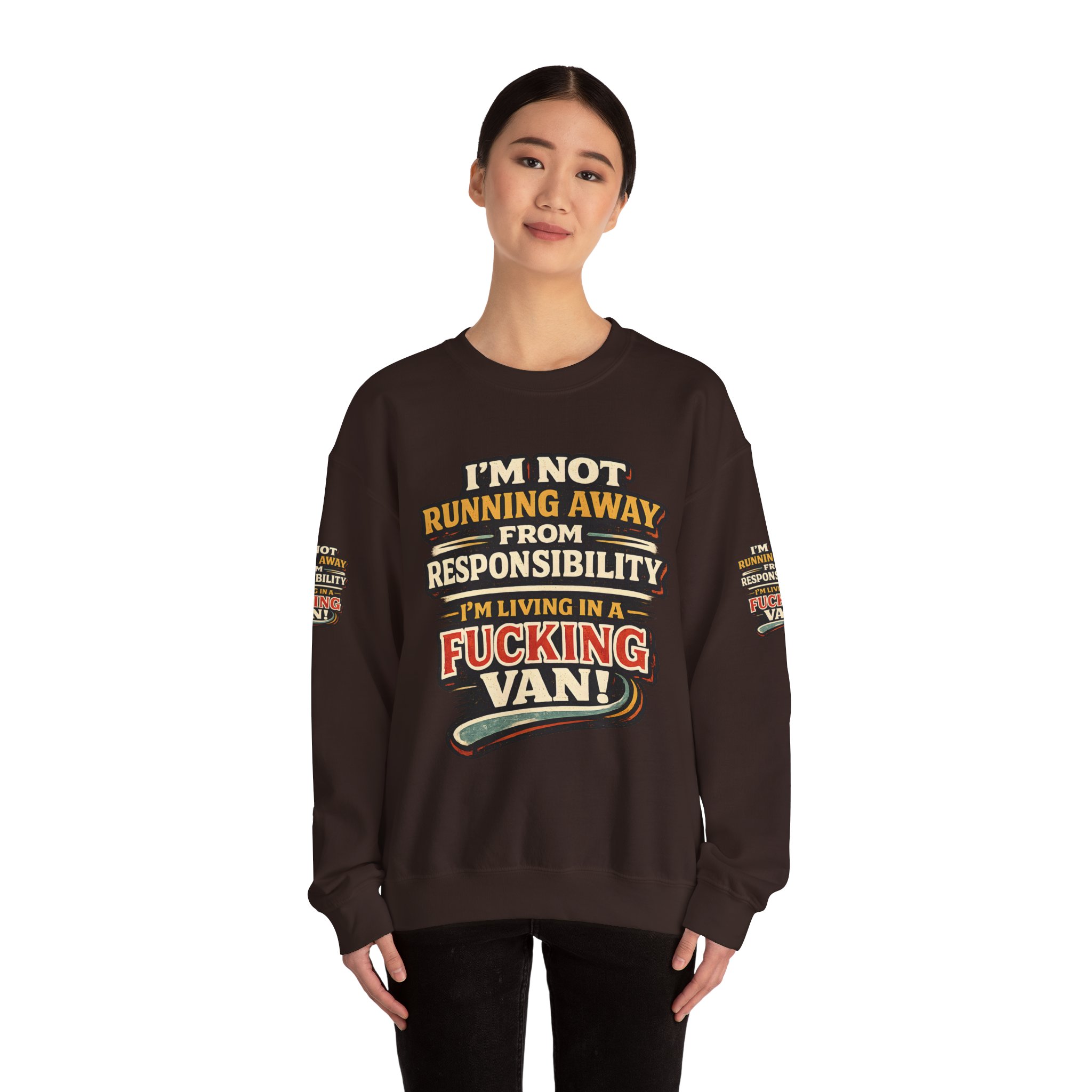 3305715122491740056_2048.jpeg Unisex Heavy Blend™ Crewneck Sweatshirt — "I`m Not running Away" Design F**K-Line