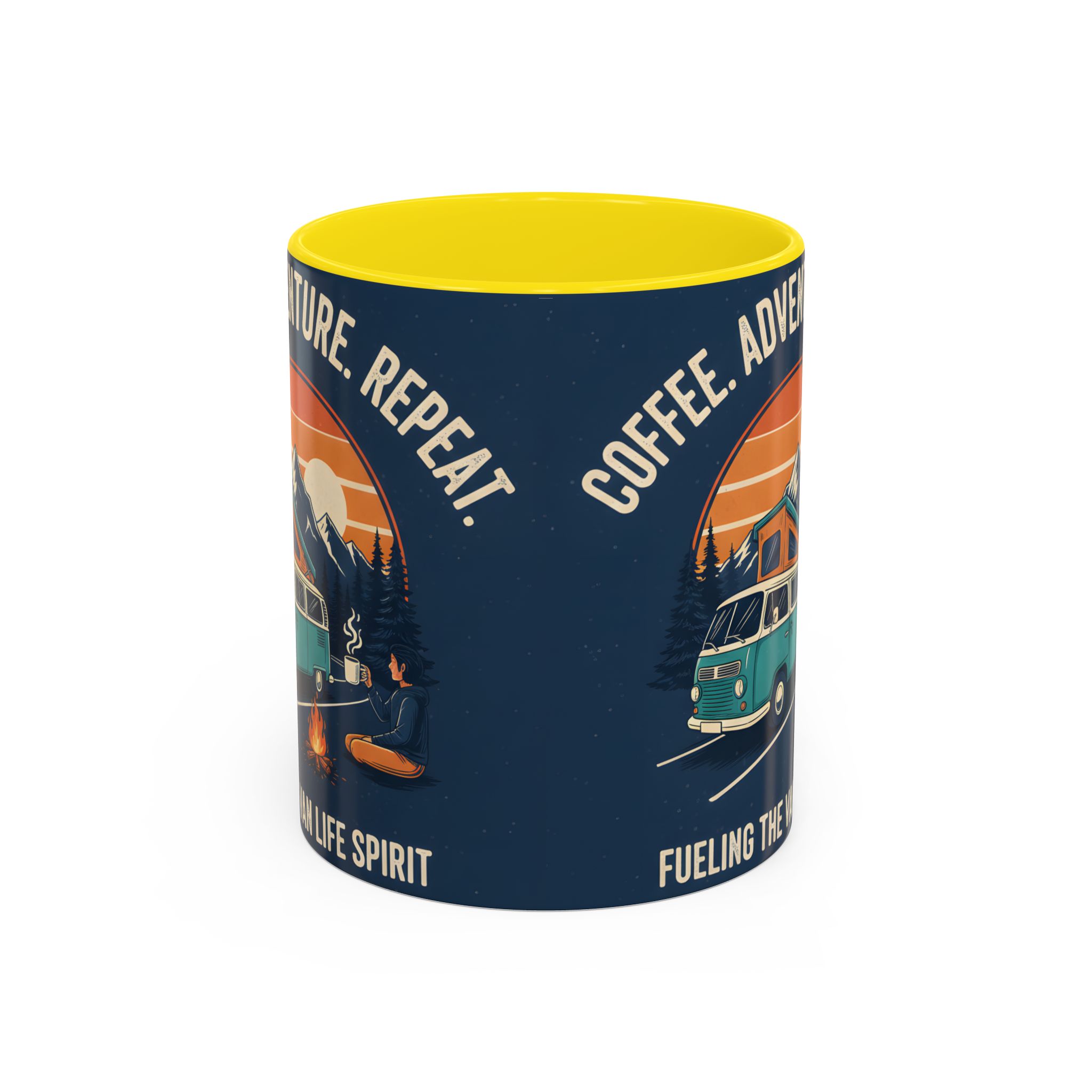 Accent Coffee Mug (11, 15oz) - "Coffee. Adventure. Repeat."