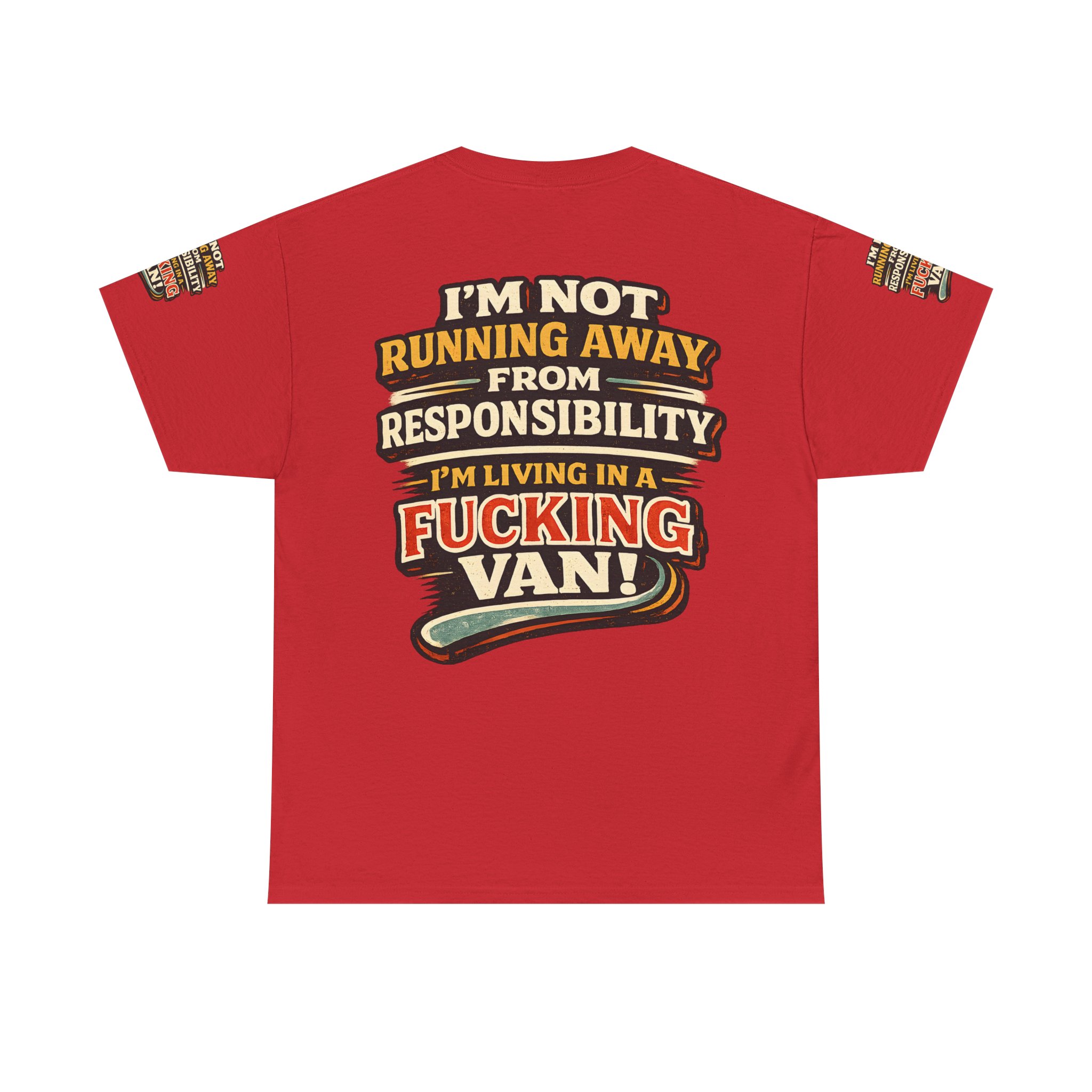 Unisex Heavy Cotton Tee — "I`m Not running Away" Design F**K-Line