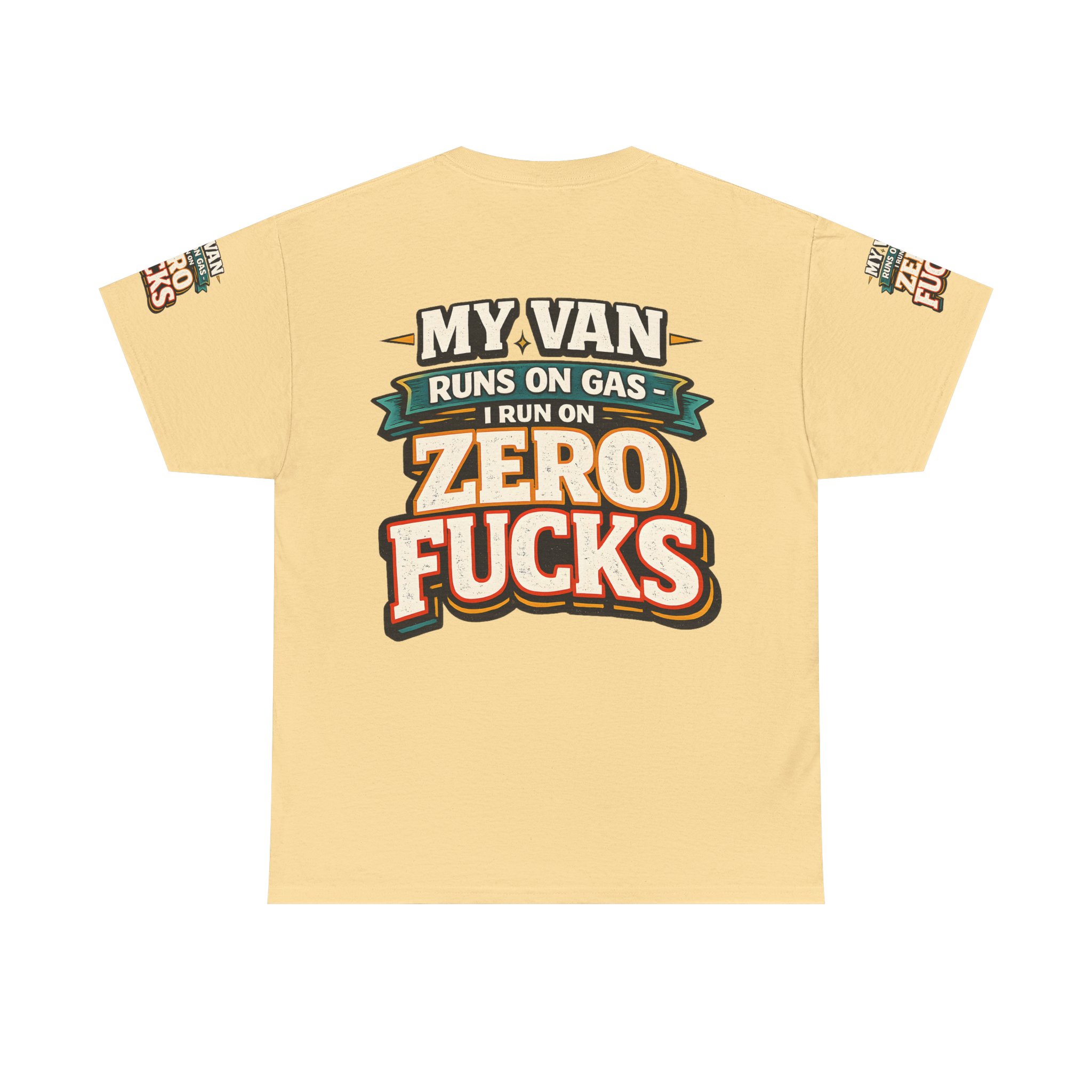 Unisex Heavy Cotton Tee — "My Van Runs On Gas" Design F**K-Line