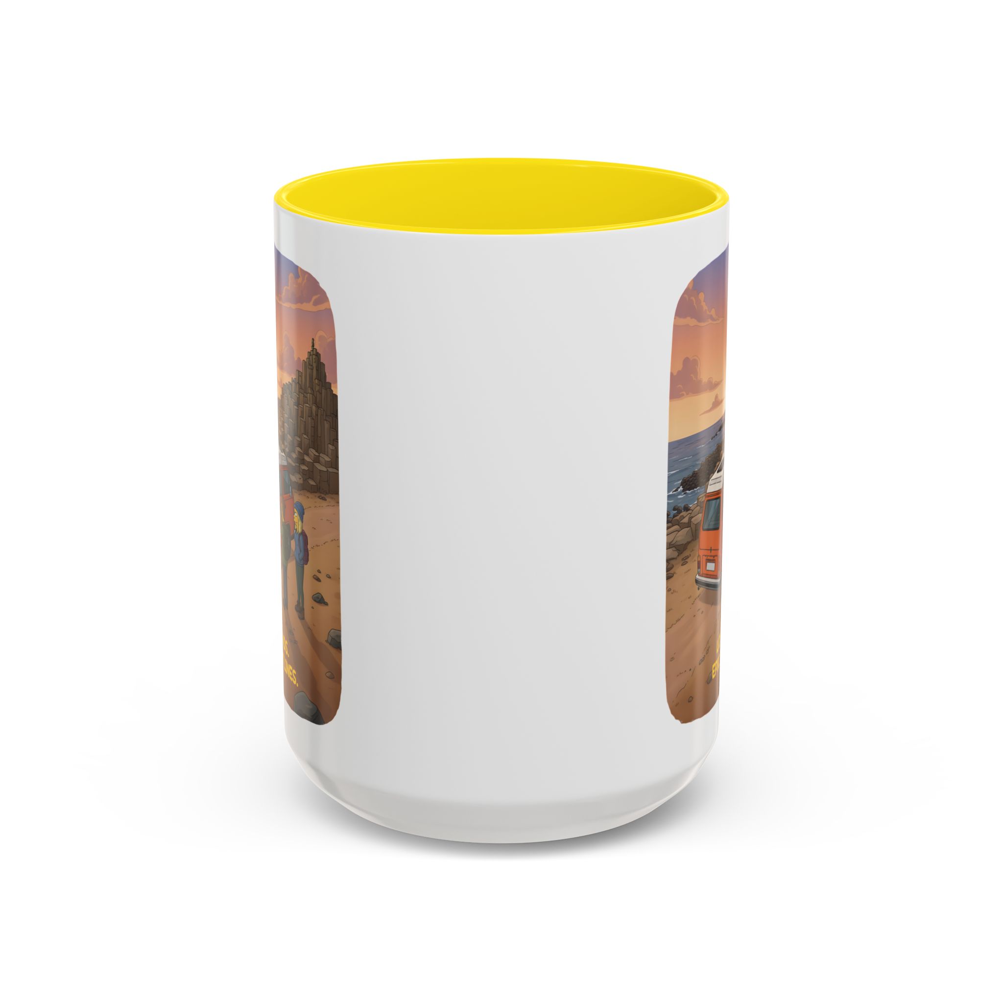 Accent Coffee Mug (11, 15oz) — "Lost Roads Epic Coastlines" Design Sitcom-Line