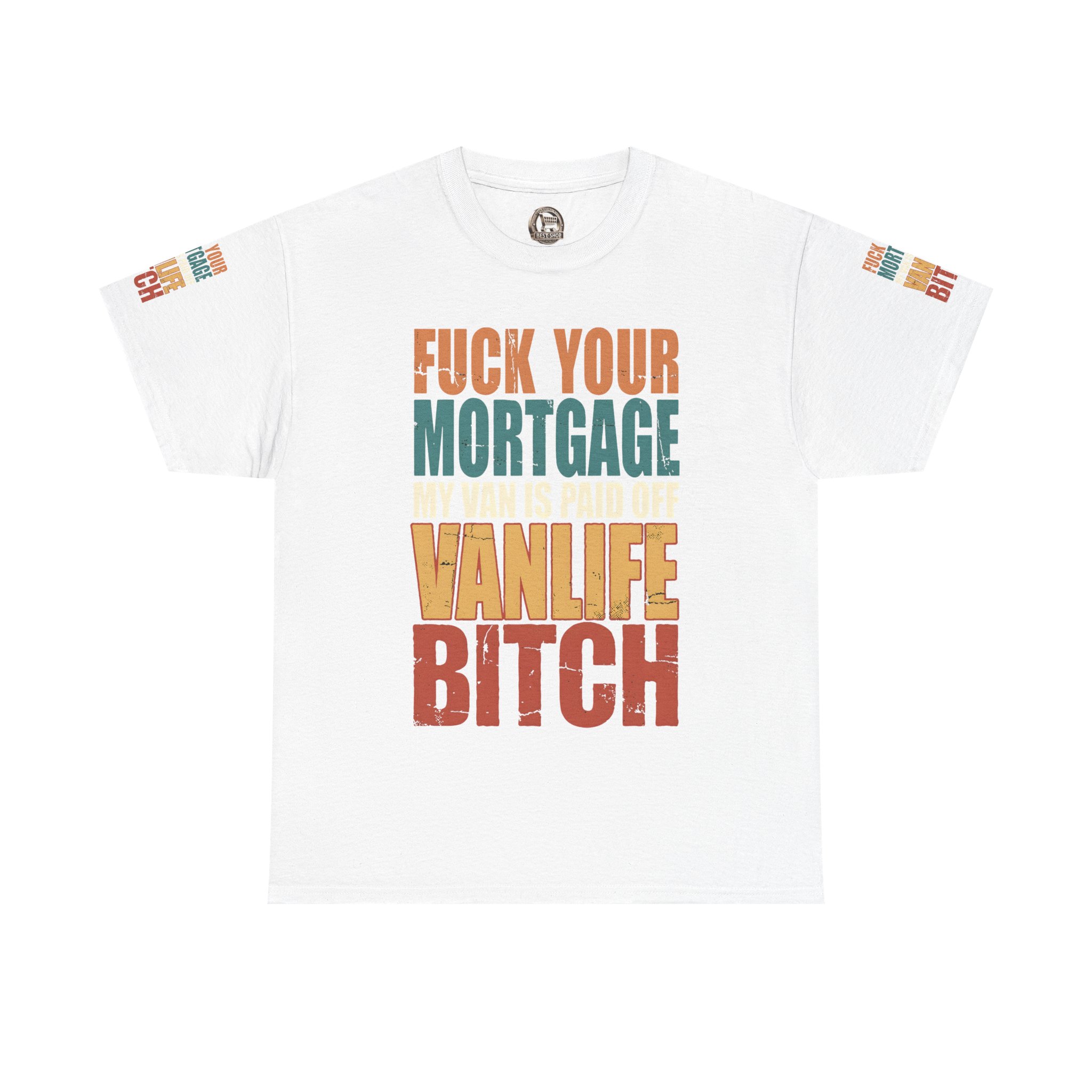 Unisex Heavy Cotton Tee — "Fuck Your Mortgage" Design F**K-Line