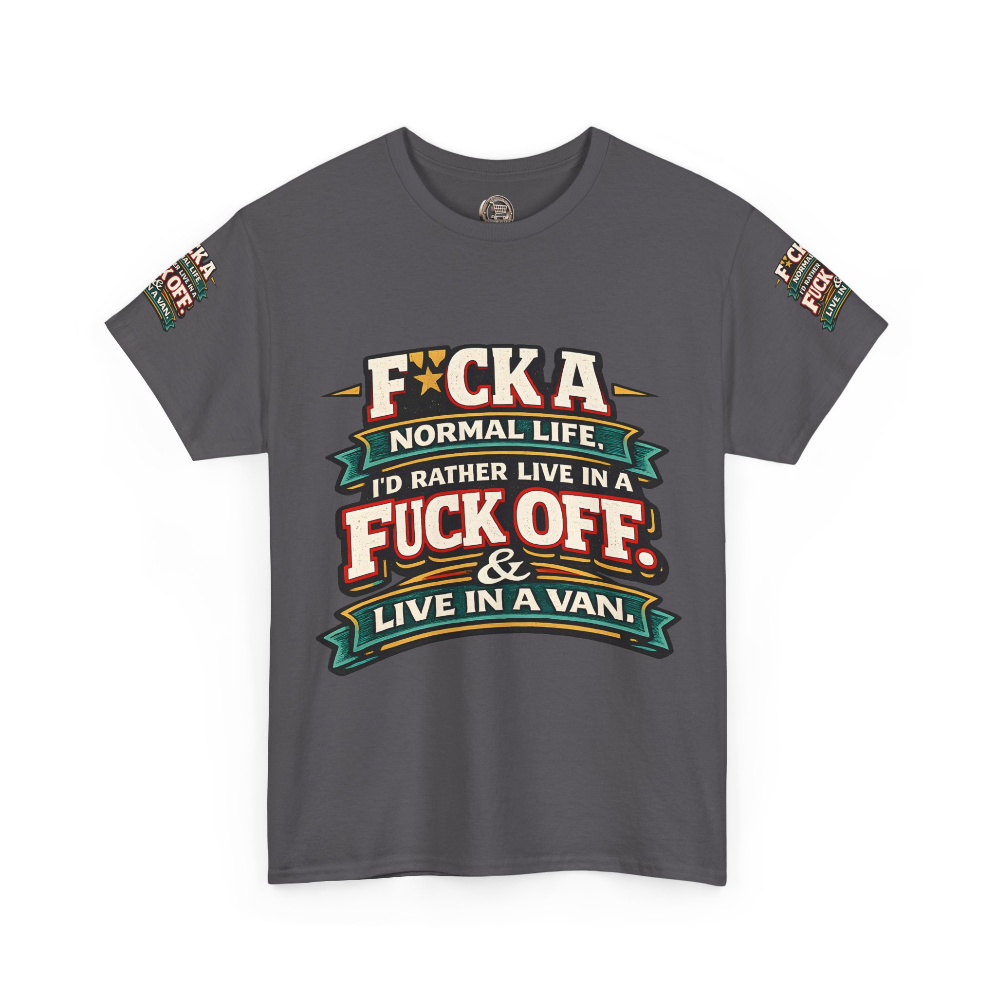 Unisex Heavy Cotton Tee — "Fuck A Normal Life" Design F**K-Line