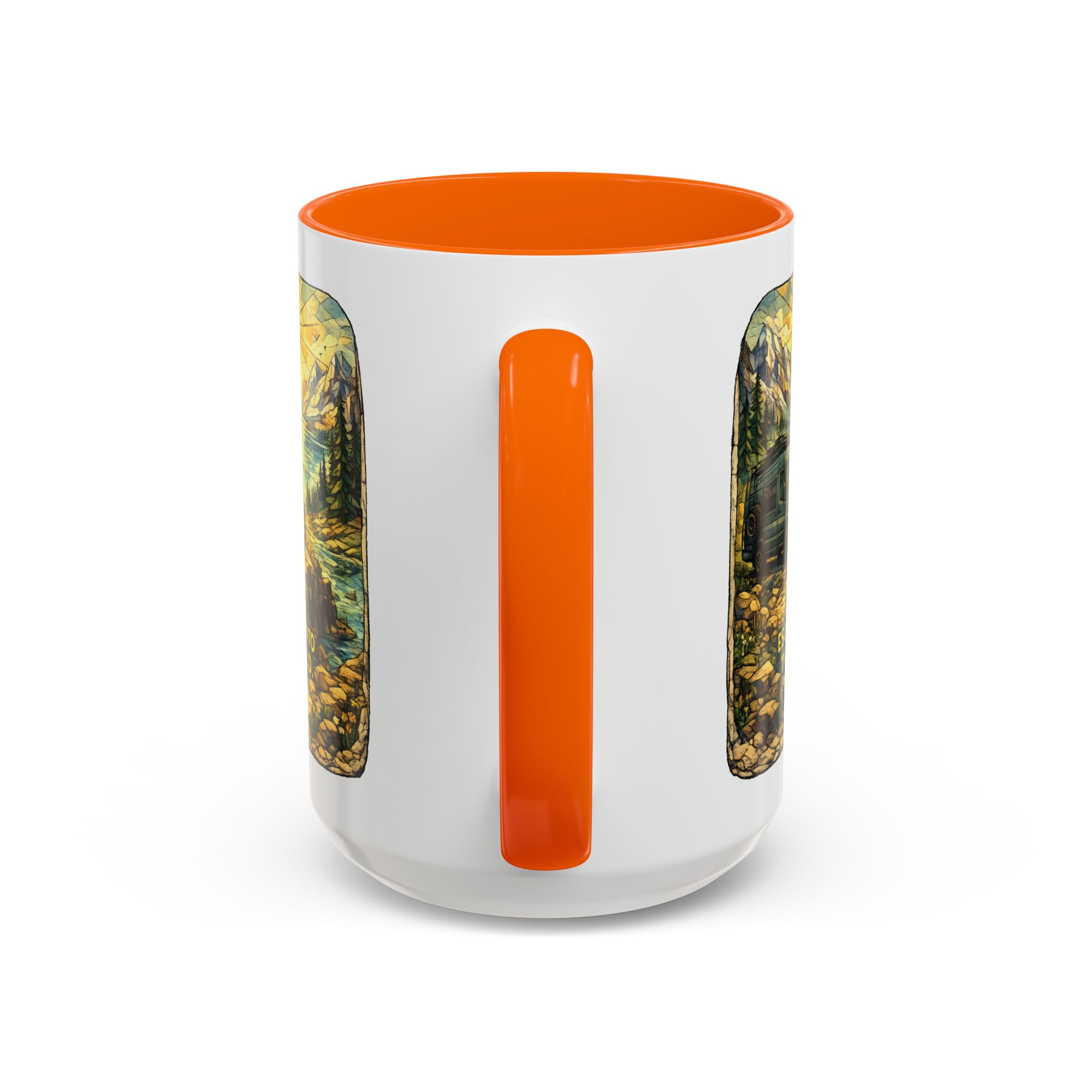 Accent Coffee Mug (11, 15oz) — "Escape Into The Wild" Design Cubic-Line
