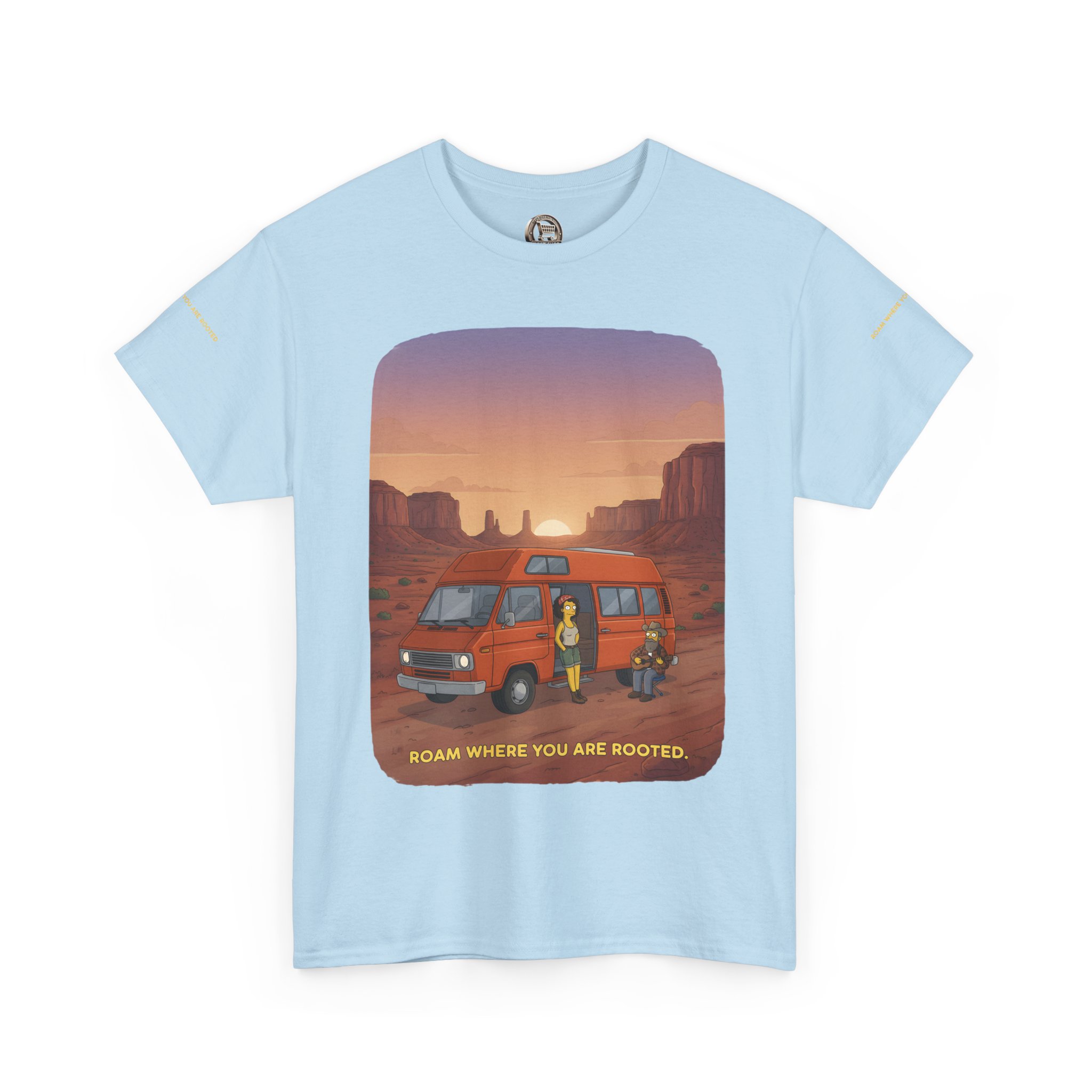 Unisex Heavy Cotton Tee — "Roam Where You Are Rooted" Design Sitcom-Line