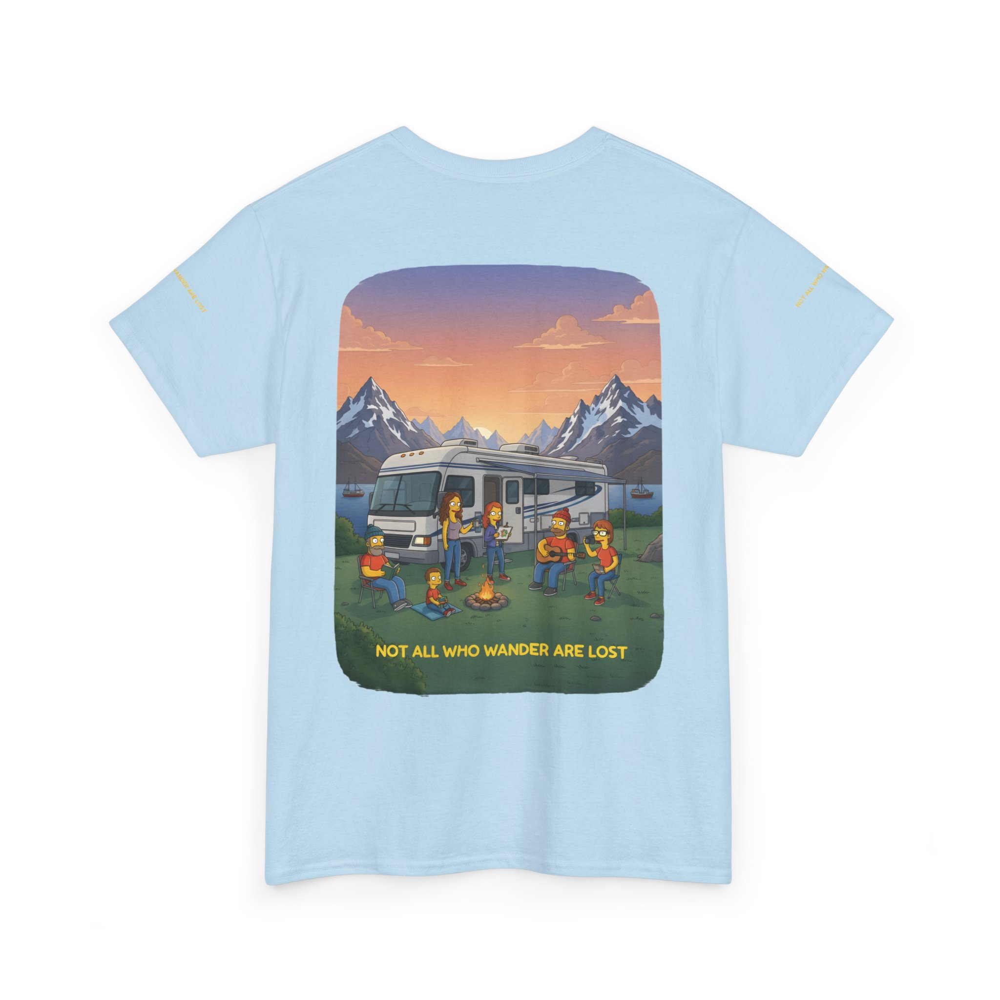 Unisex Heavy Cotton Tee — "Not All Who Wander Are Lost" Design Sitcom-Line