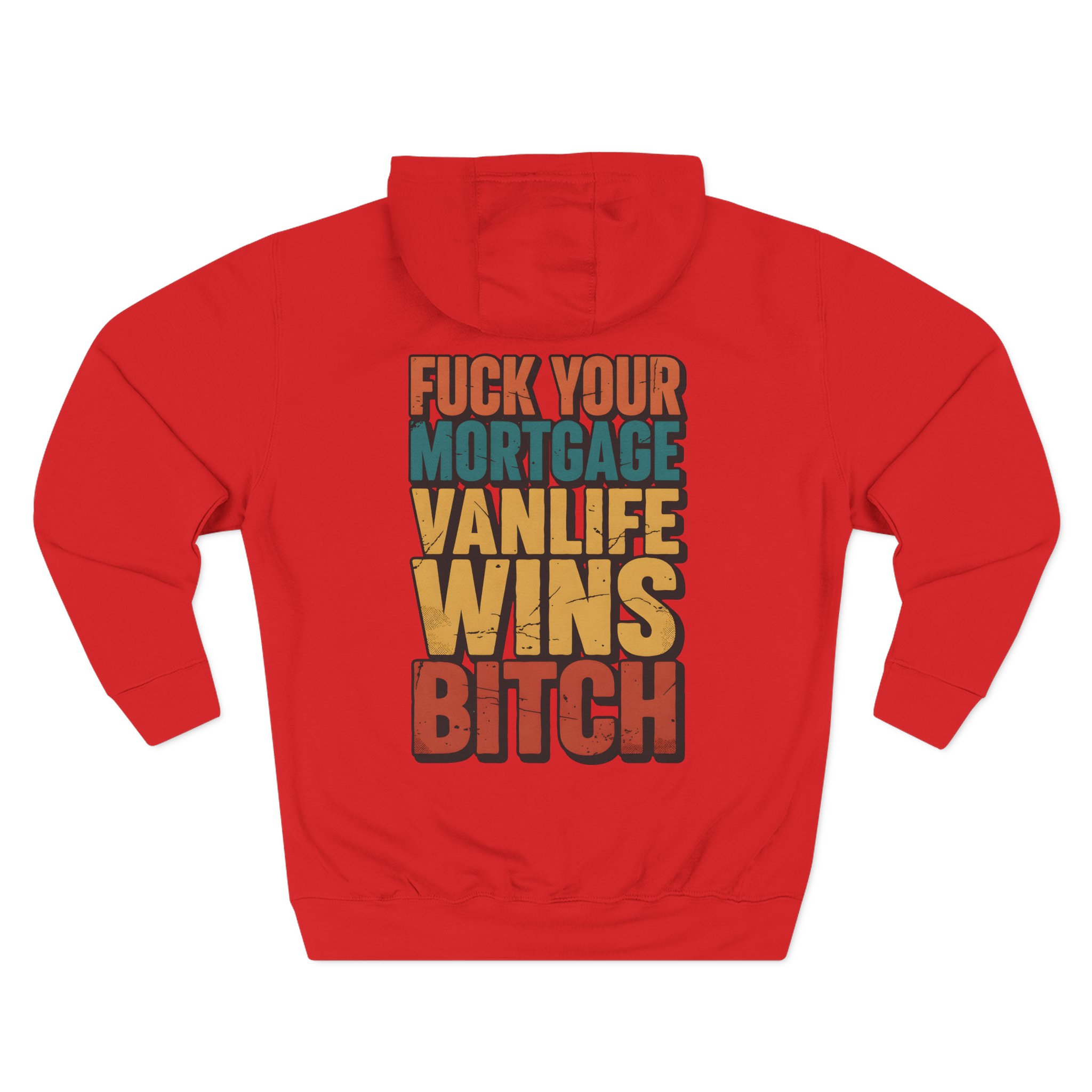 Three-Panel Fleece Hoodie - "Fuck Your Mortgage" Design F**K-Line