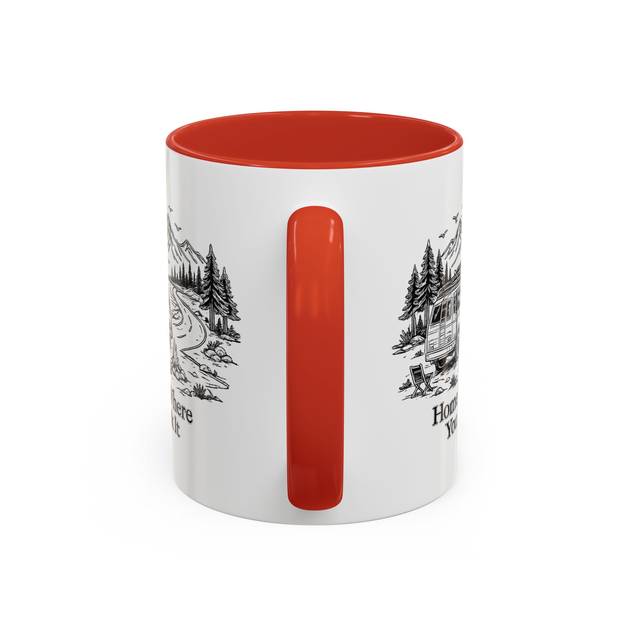 Accent Coffee Mug (11, 15oz) — "Home Is Where You Park It" Design Minimal-Line