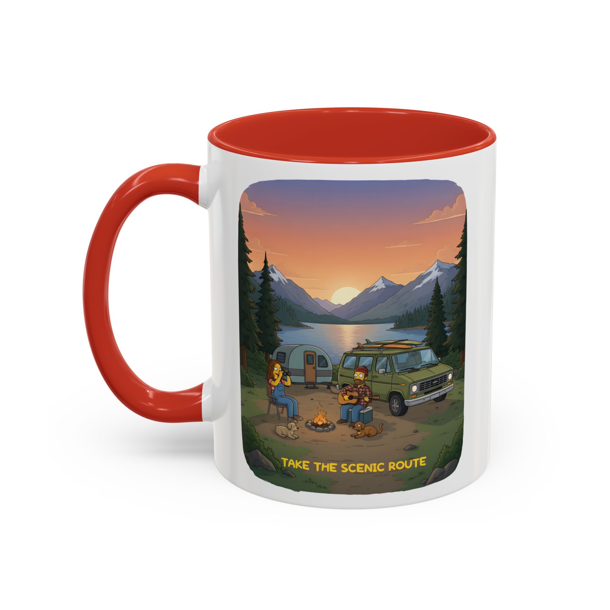 3360764633264430790_2048.jpeg Accent Coffee Mug (11, 15oz) — "Take The Scenic Route" Design Sitcom-Line