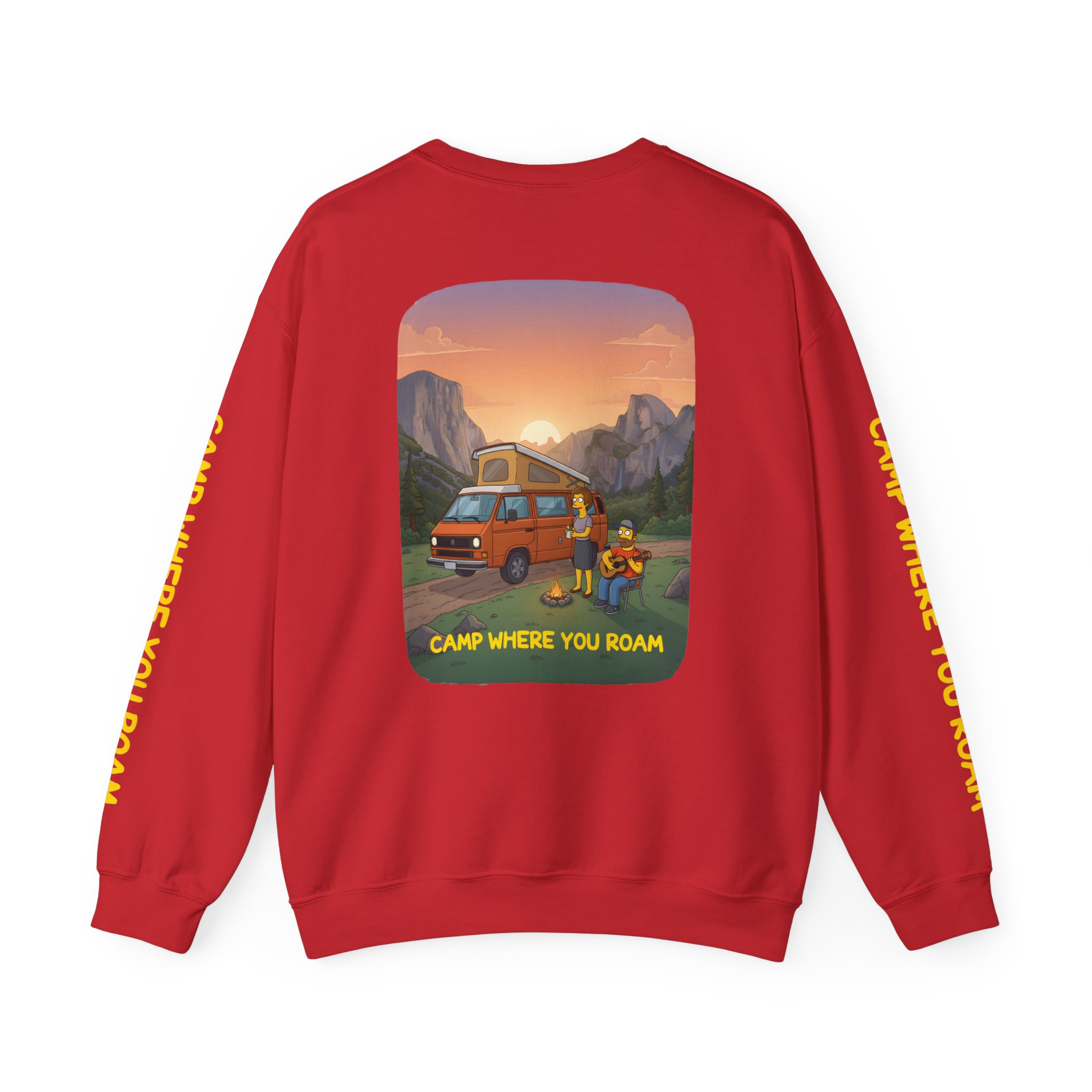 Unisex Heavy Blend™ Crewneck Sweatshirt — "Camp Where You Roam" Design Sitcom-Line
