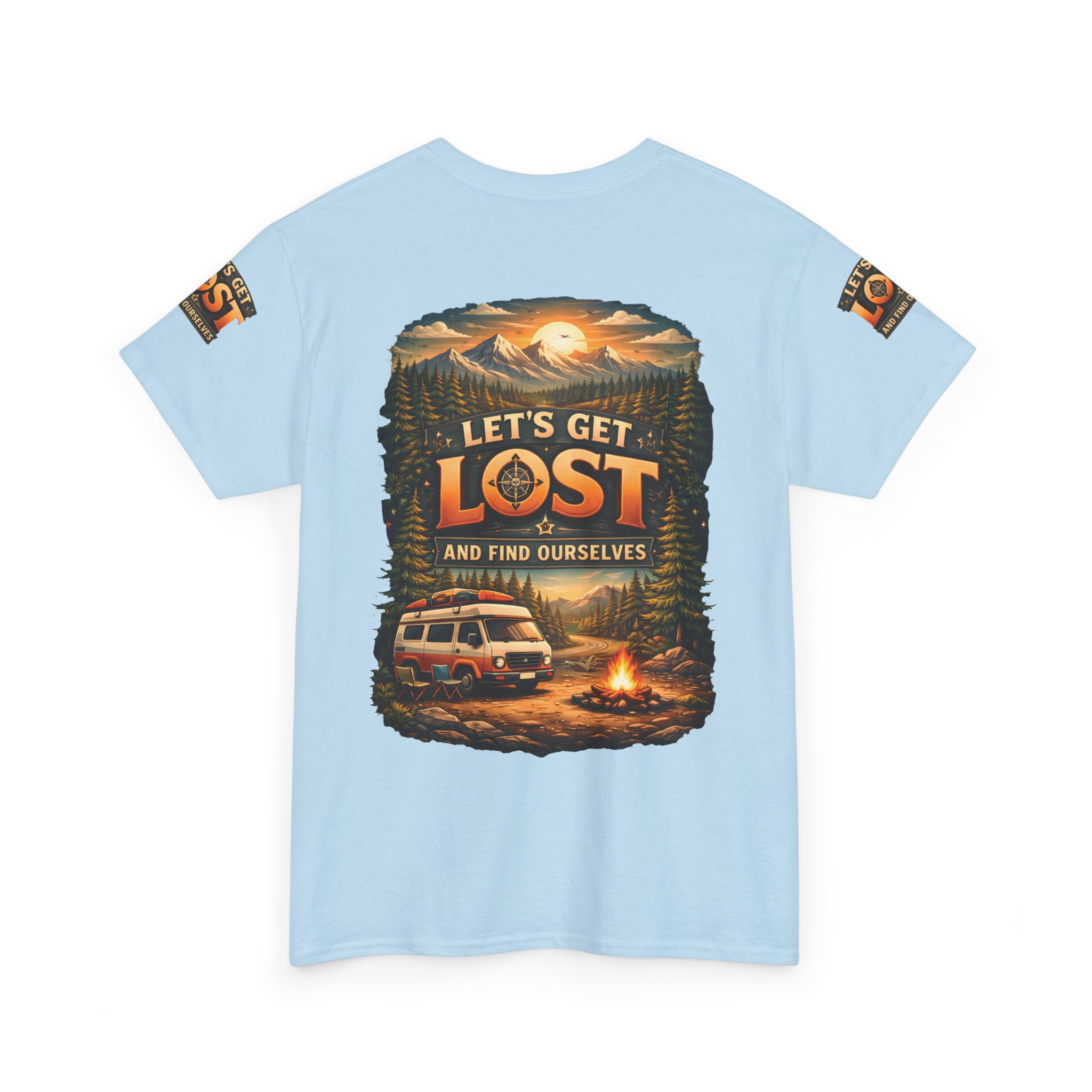 Unisex Heavy Cotton Tee — "Let´s Get Lost And Found Ourselfs" Design Scenic-Line