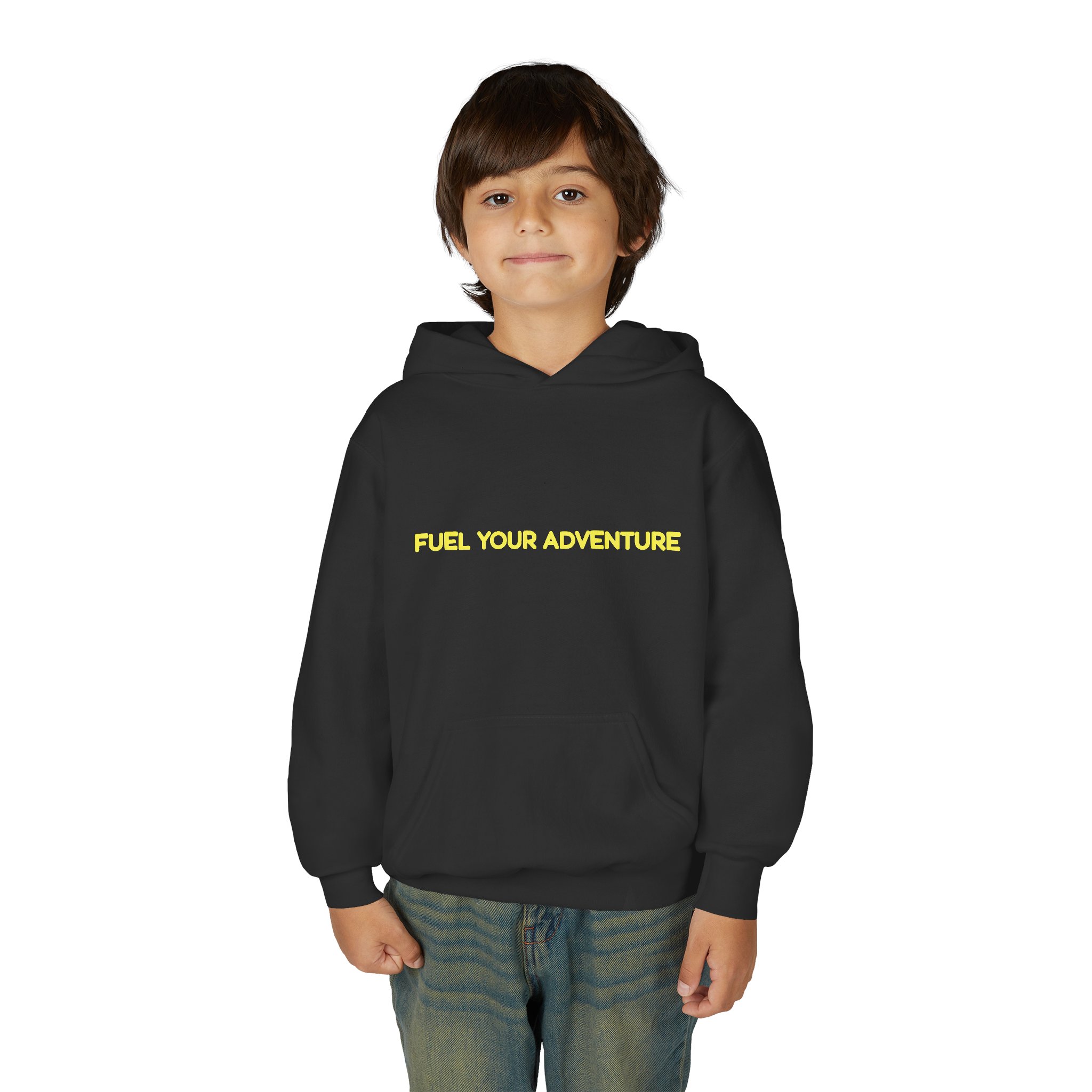 Youth Hoodie(Gildan) – "Fuel Your Adventure" (Design Sitcom-Line)