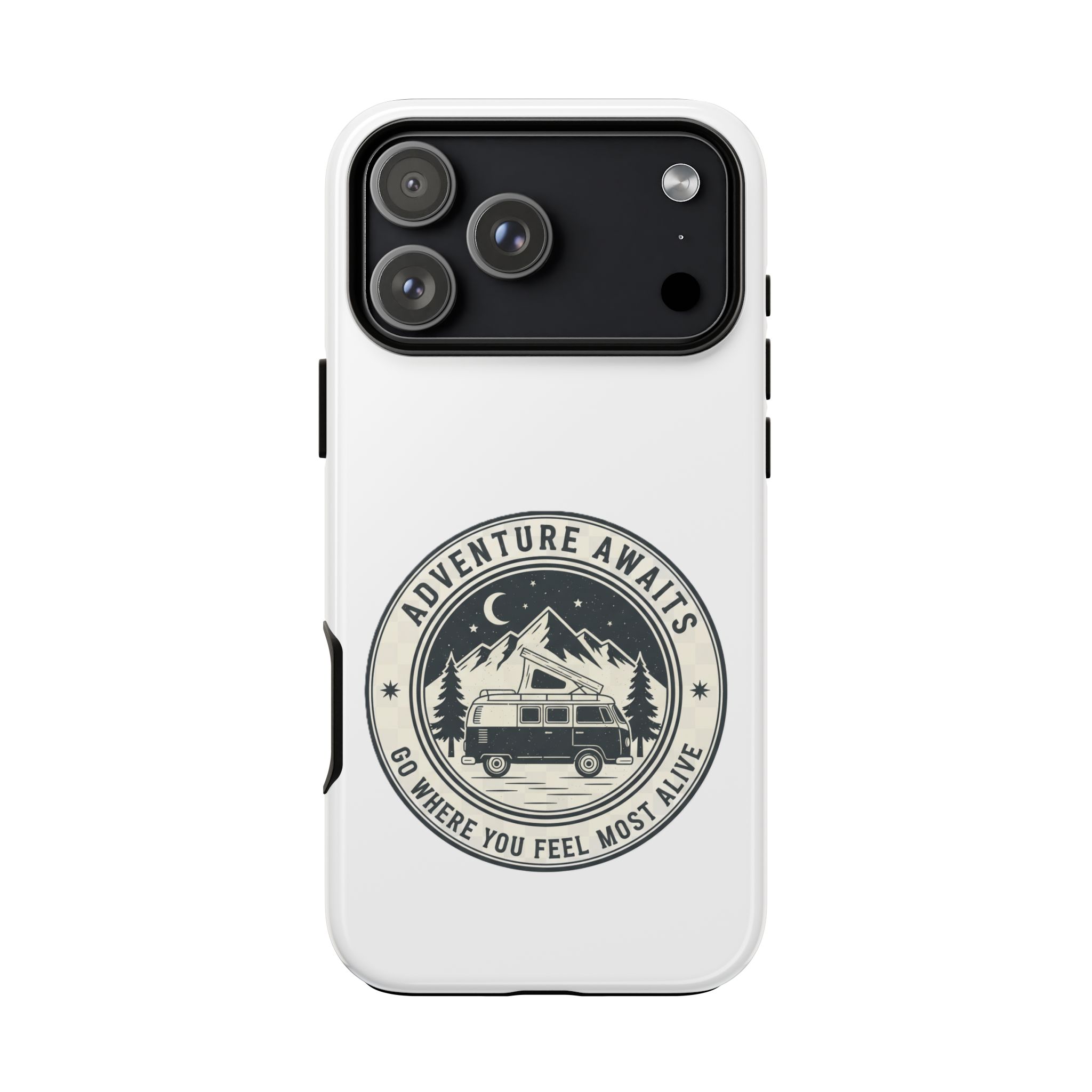 Phone Case — "Adventure Awaits-Go Where You Feel Most Alive" Camper Van Design