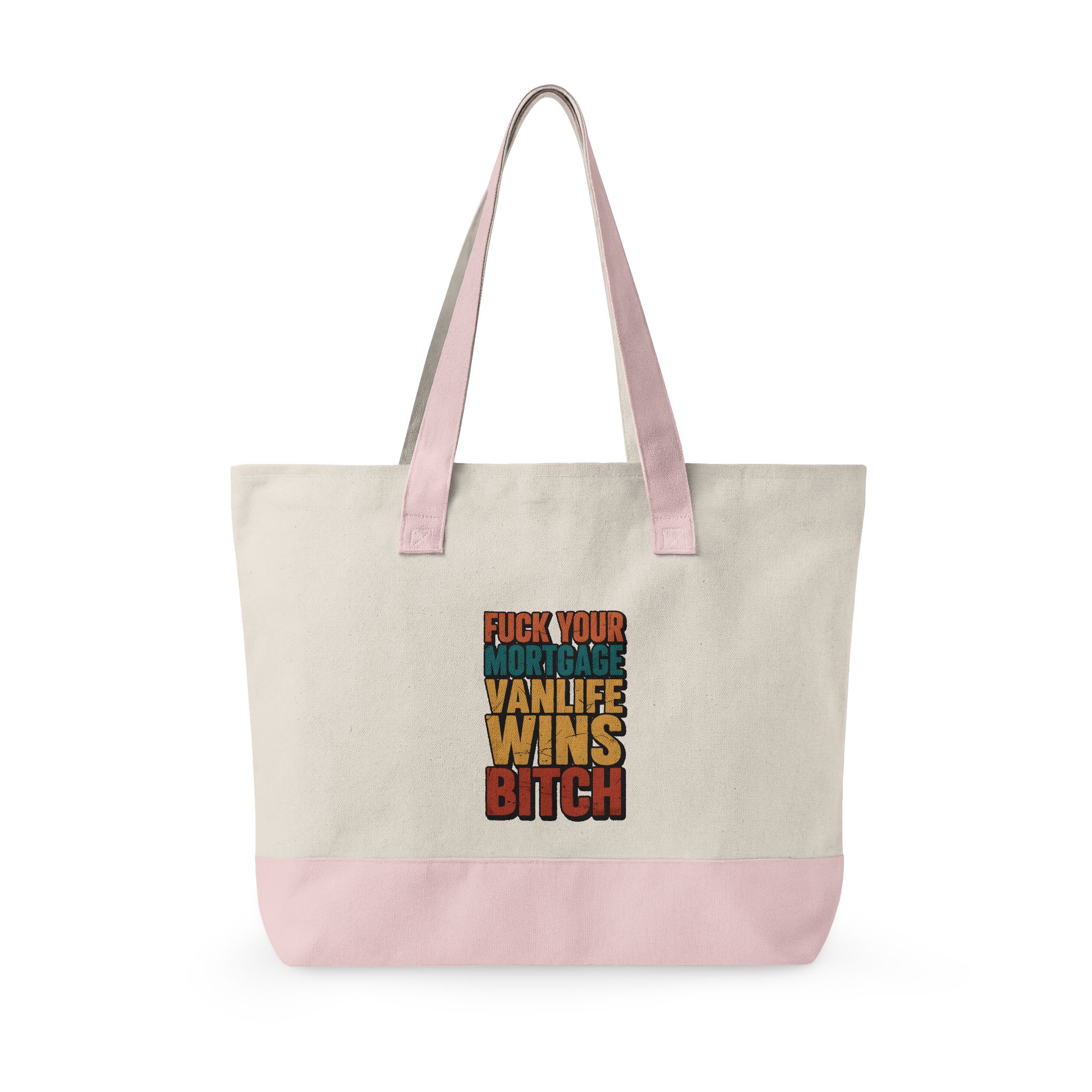 Zippered Canvas Tote — "Fuck Your Mortgage" (Design F**K-Line)