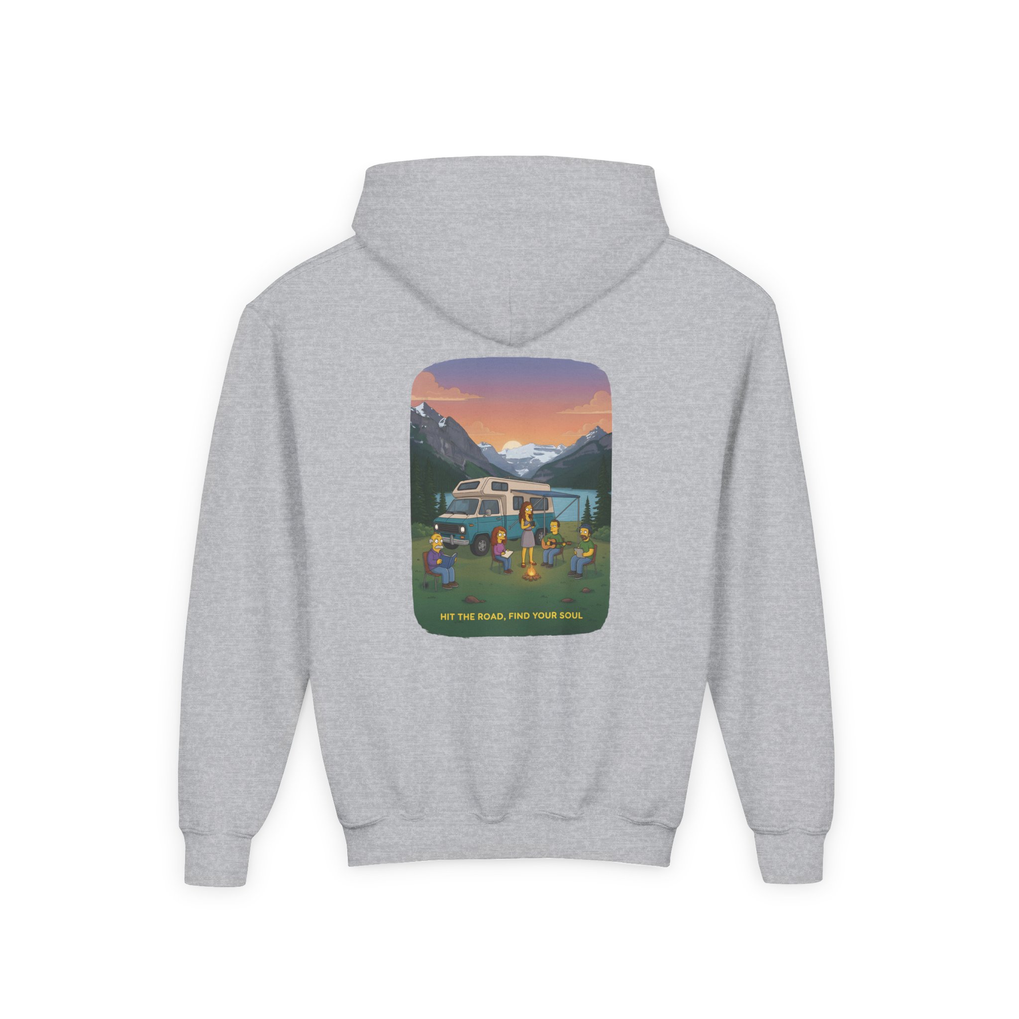 Youth Hoodie(Gildan) – "Hit The Road-Find Your Soul" (Design Sitcom-Line)