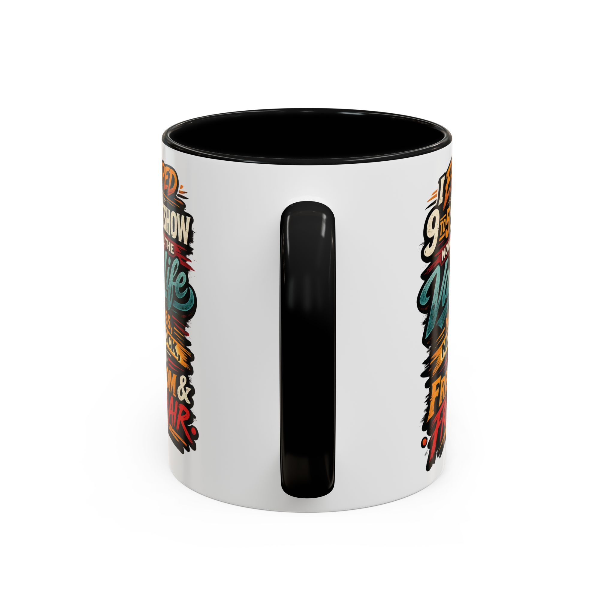 3383053390719281775_2048.jpeg Accent Coffee Mug (11, 15oz) — "I Escaped The 9 To 5" Design F**K-Line
