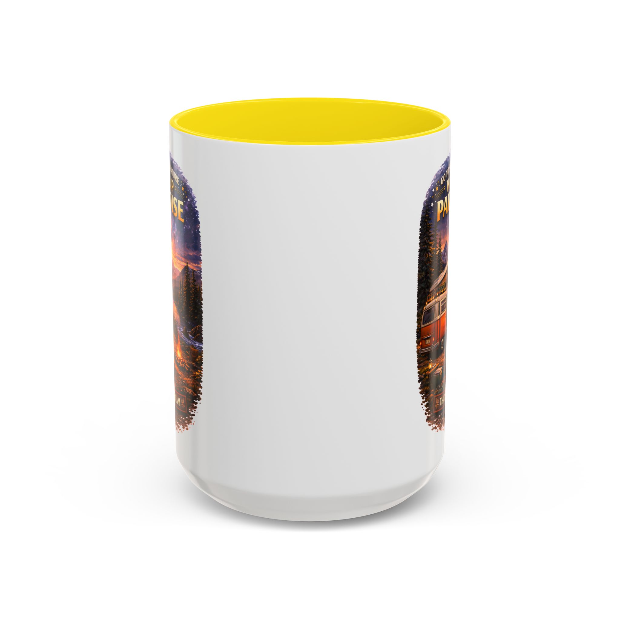 Accent Coffee Mug (11, 15oz) — "Go to Sleep in Nature" Design Scenic-Line