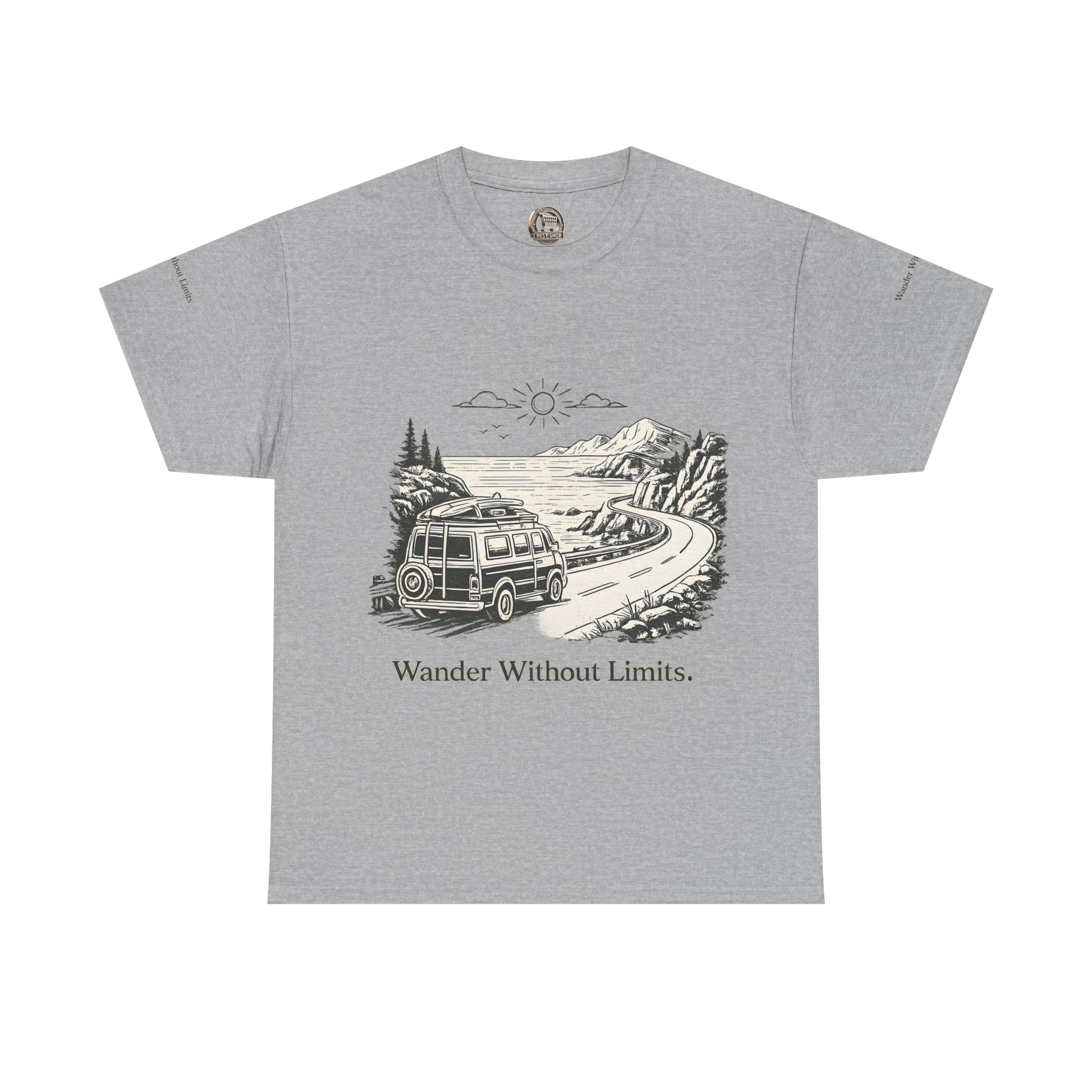 3388146429911807734_2048.jpeg Unisex Heavy Cotton Tee — "Wander Without Limits" Design Minimal-Line