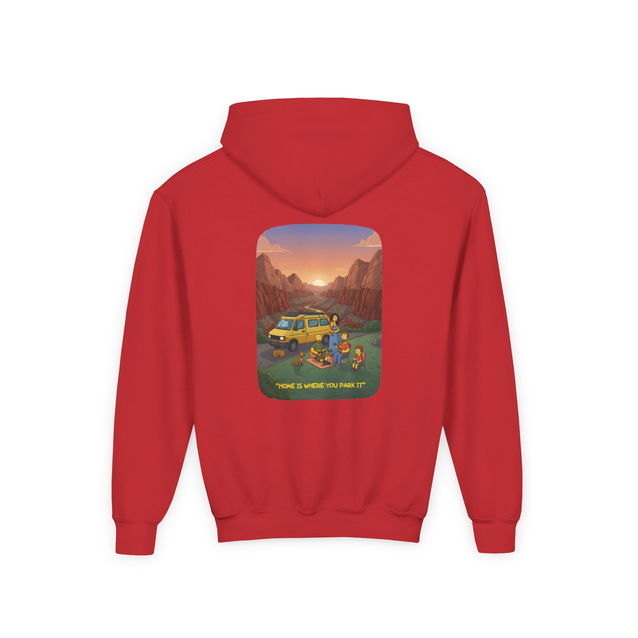 Youth Hoodie(Gildan) – "Home Is Where You Park It"" (Design Sitcom-Line)