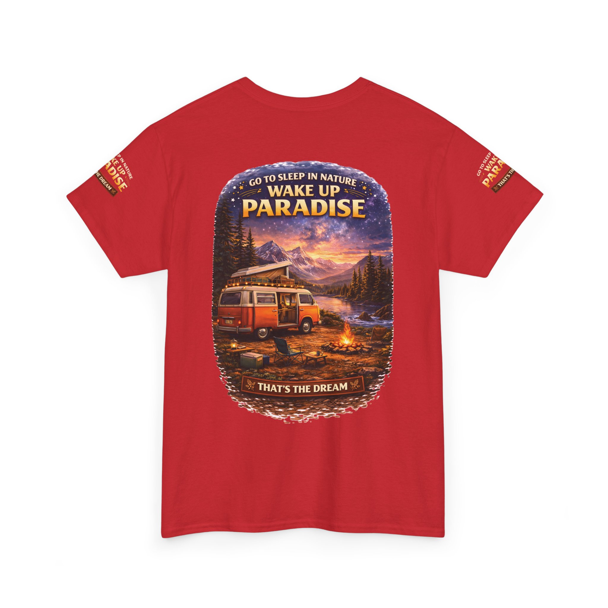 Unisex Heavy Cotton Tee — "Go Sleep In Nature" Design Scenic-Line
